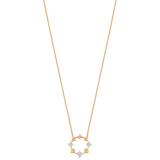 Dujour Gold Partial and Solid Diamond Cluster Pendant Necklace