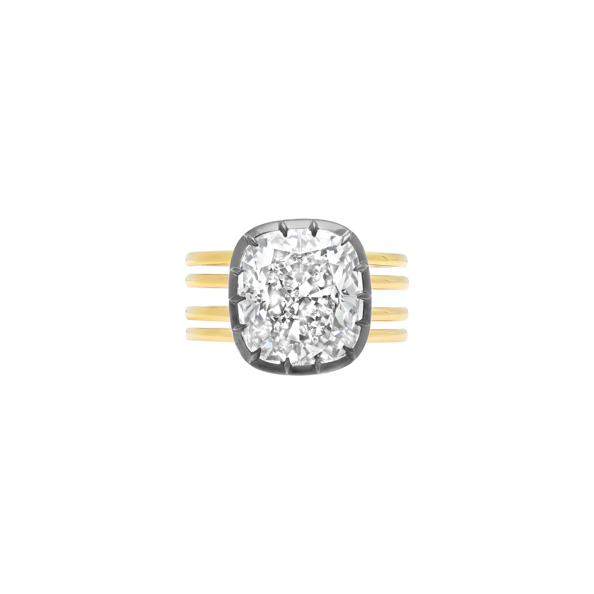 Essence Gold Rhodium & Diamond Tetra-band Ring