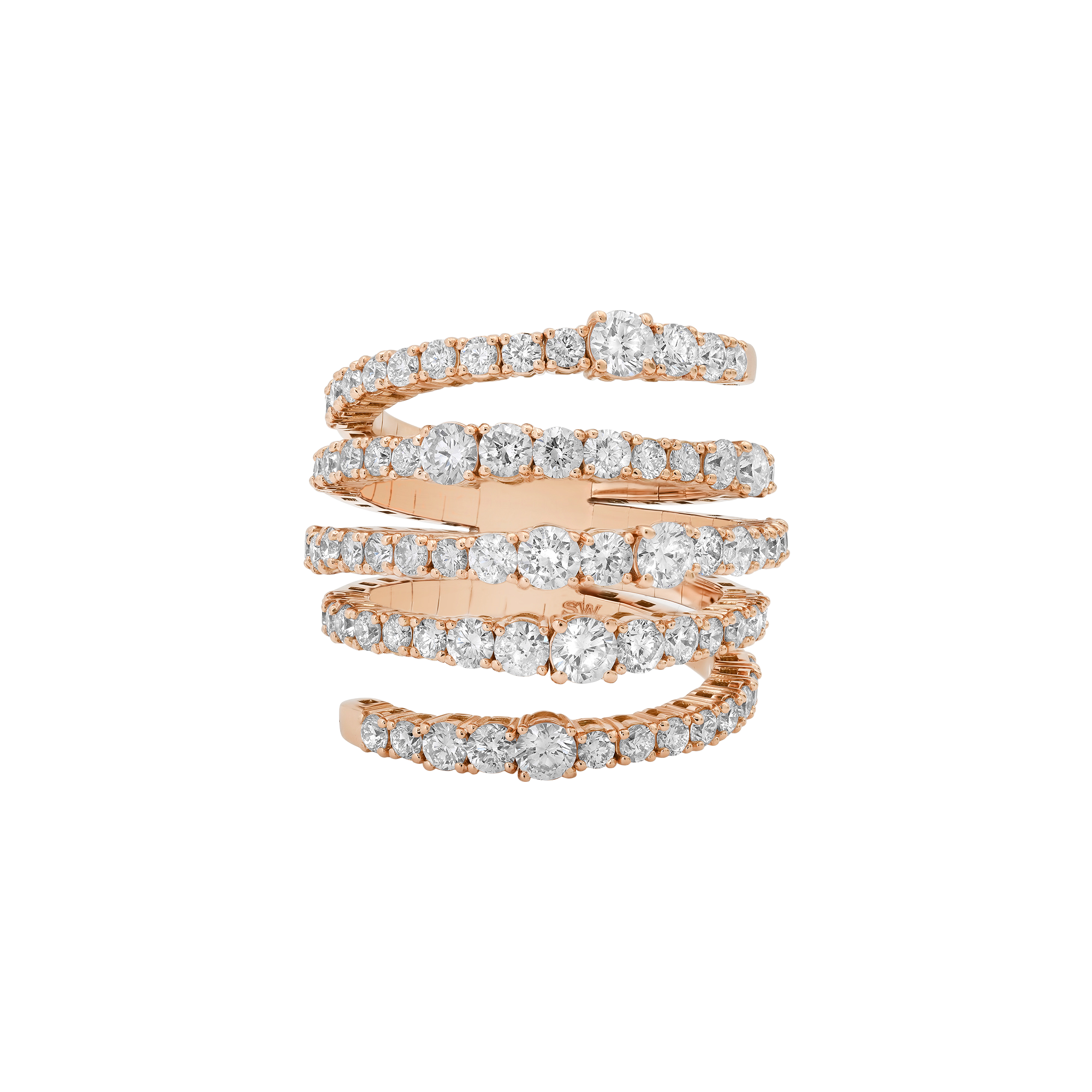 Flexigon Gold & Diamond Coil Flex Ring