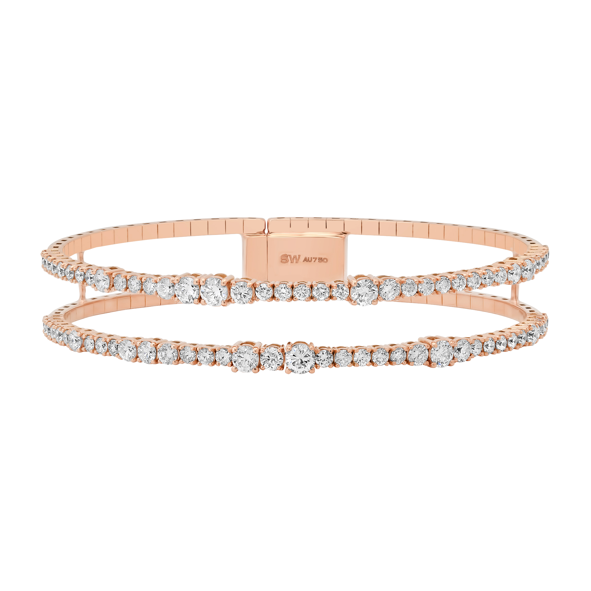Flexigon Gold & Diamond Double Flex Bangle