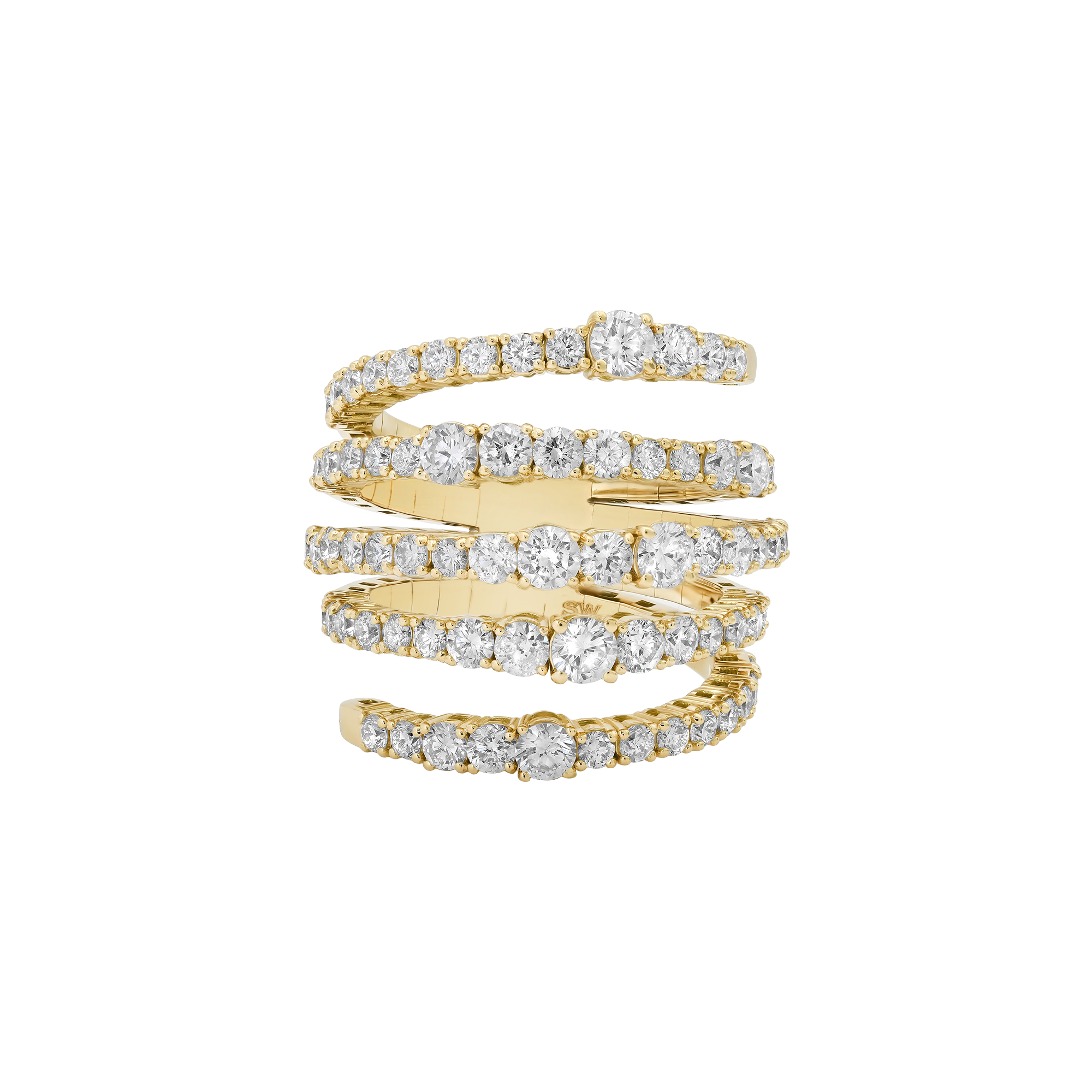 Flexigon Gold & Diamond Coil Flex Ring