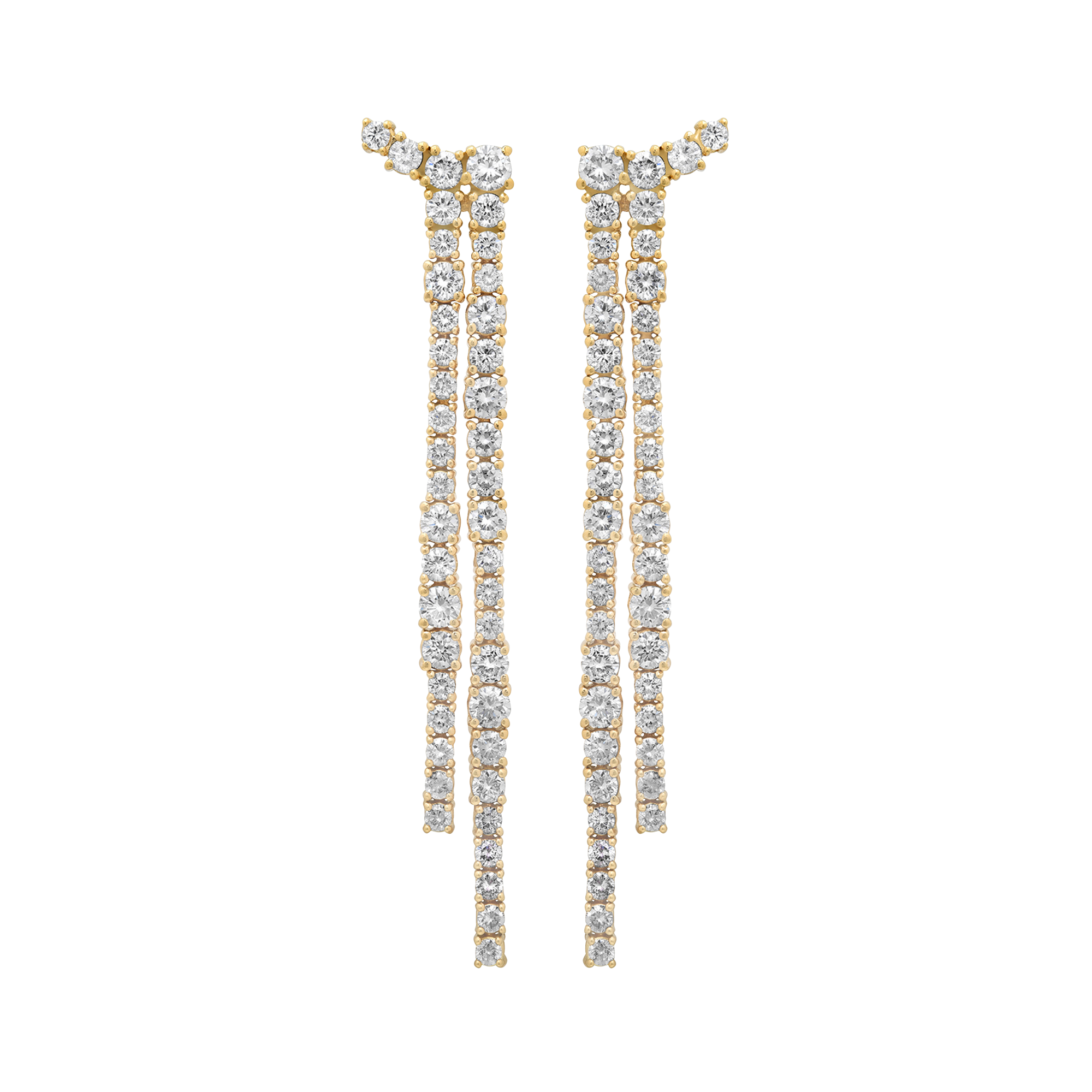 Flexigon Gold & Diamond Double Drop Flex Earrings