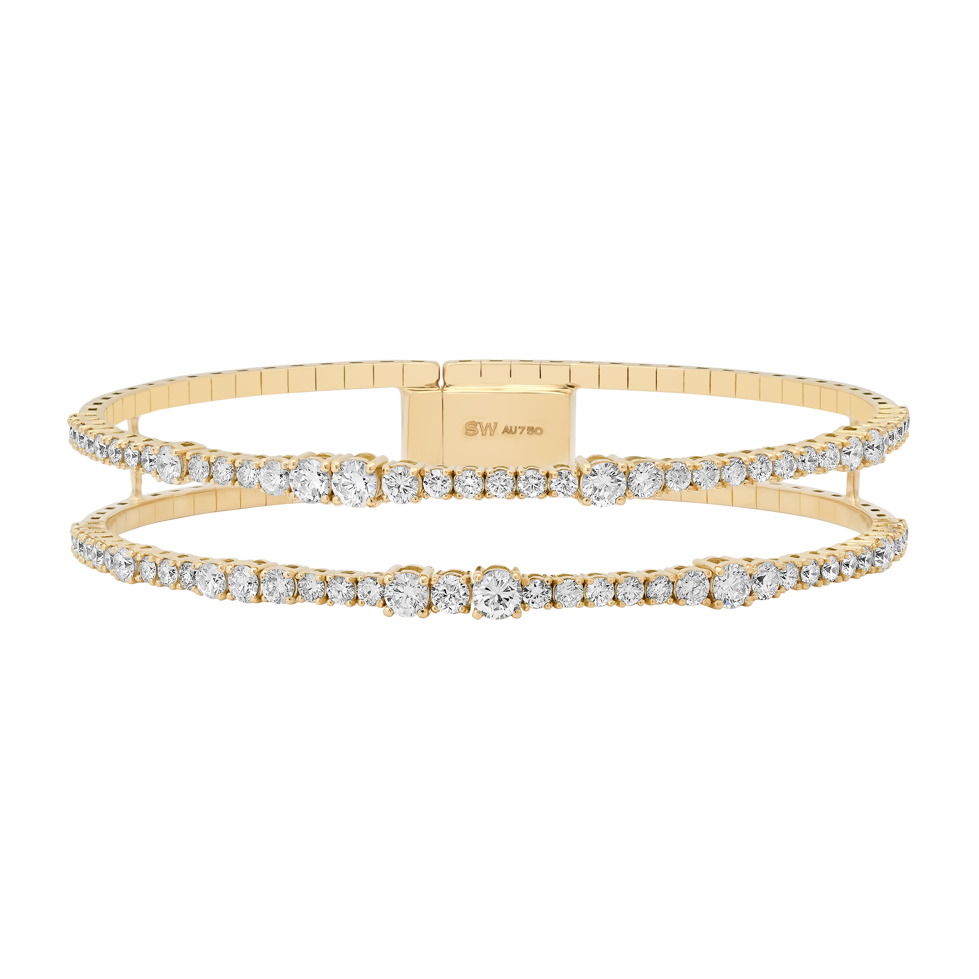 Flexigon Gold & Diamond Double Flex Bangle