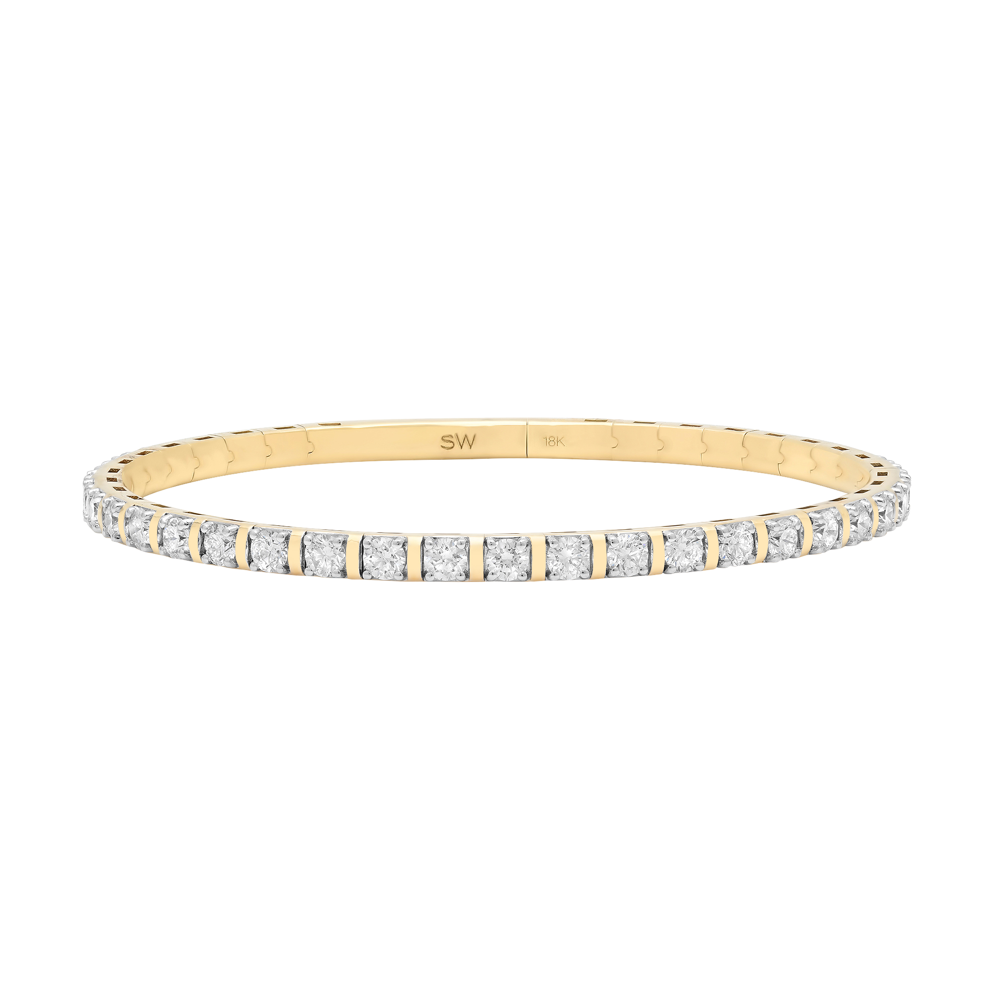 Flexion Gold & Diamond Eternity Petite Bangle