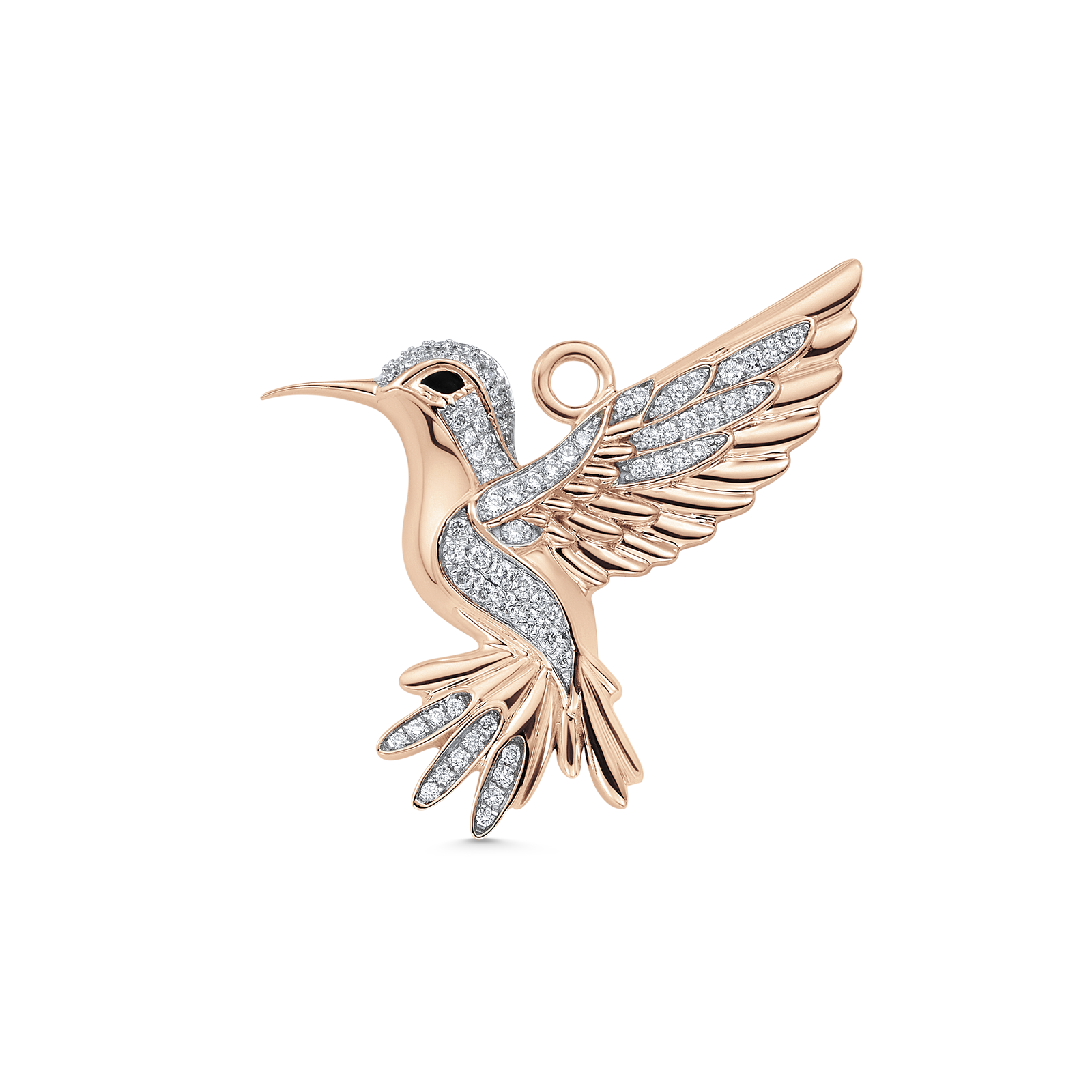 Hummingbird Gold and Diamond Charm