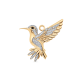 Hummingbird Gold and Diamond Charm