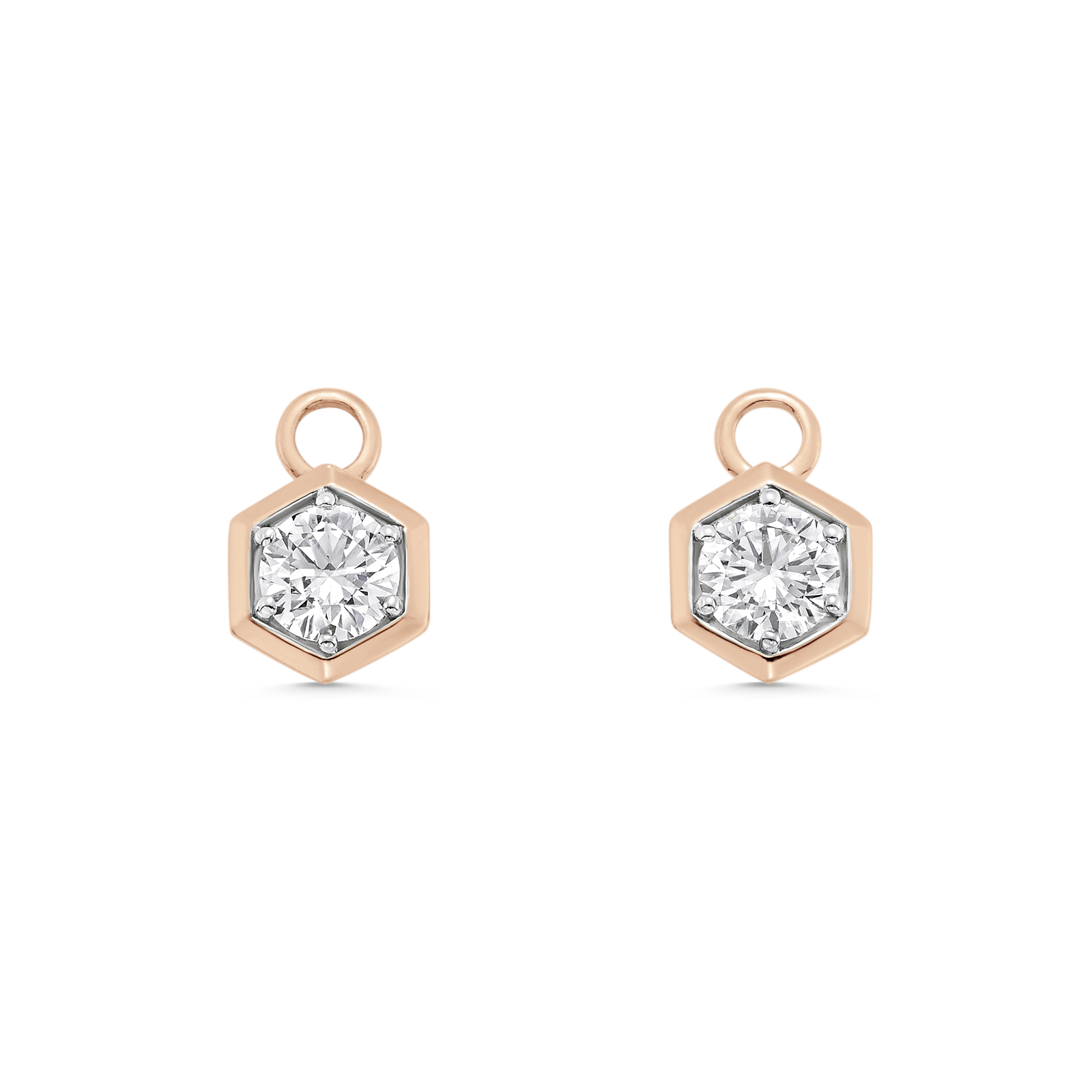 Honey Comb Gold and Diamond Earring Charms
