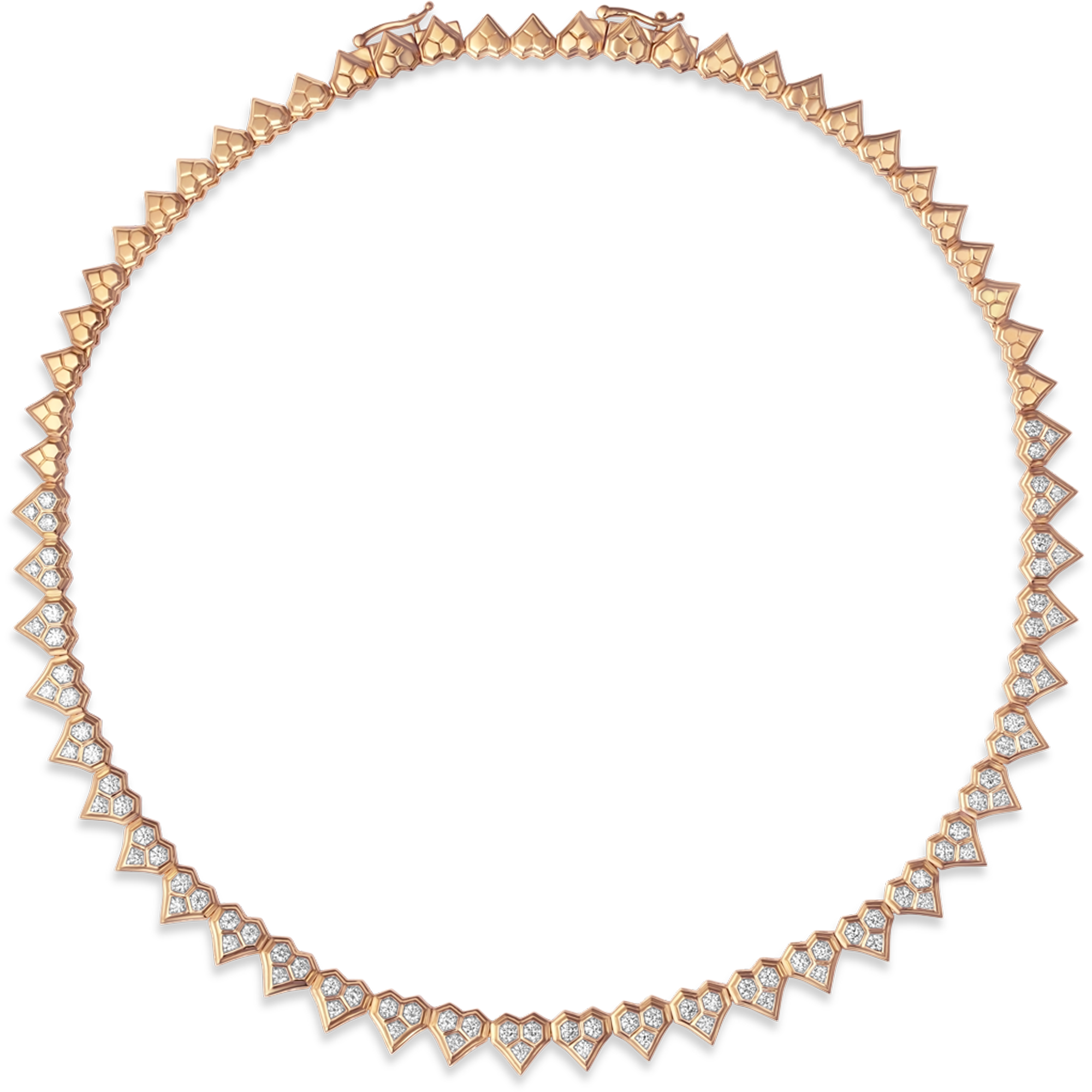 Honey Comb Gold & Diamond Partial Heart Choker