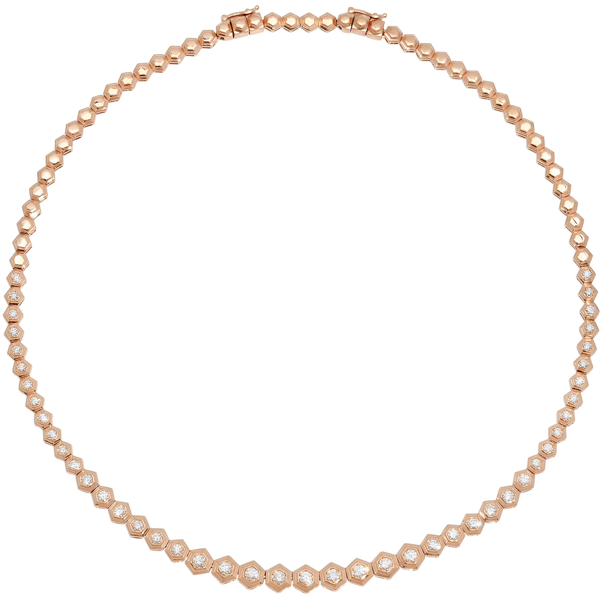 Honey Comb Gold & Diamond Partial Graduated Choker