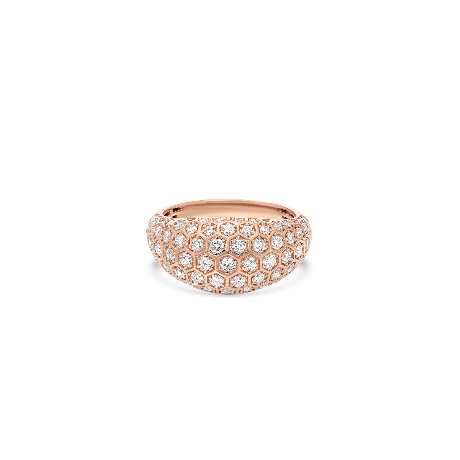 Honey Comb Gold & Diamond Pinky Signet Ring