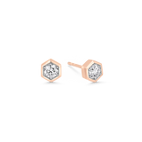 Honey Comb Gold and Diamond Stud Earrings