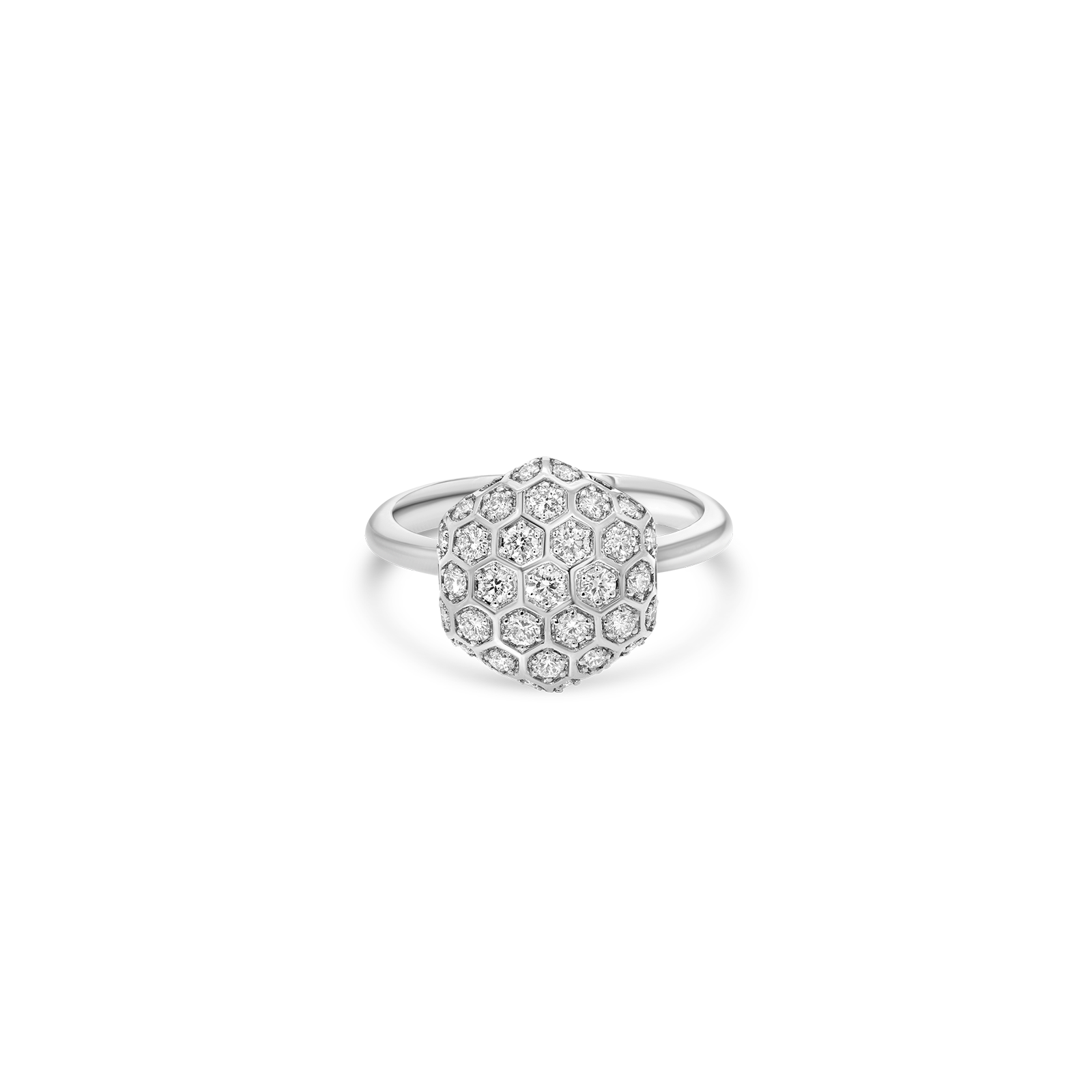 Honey Comb Gold & Diamond Hexagon Ring