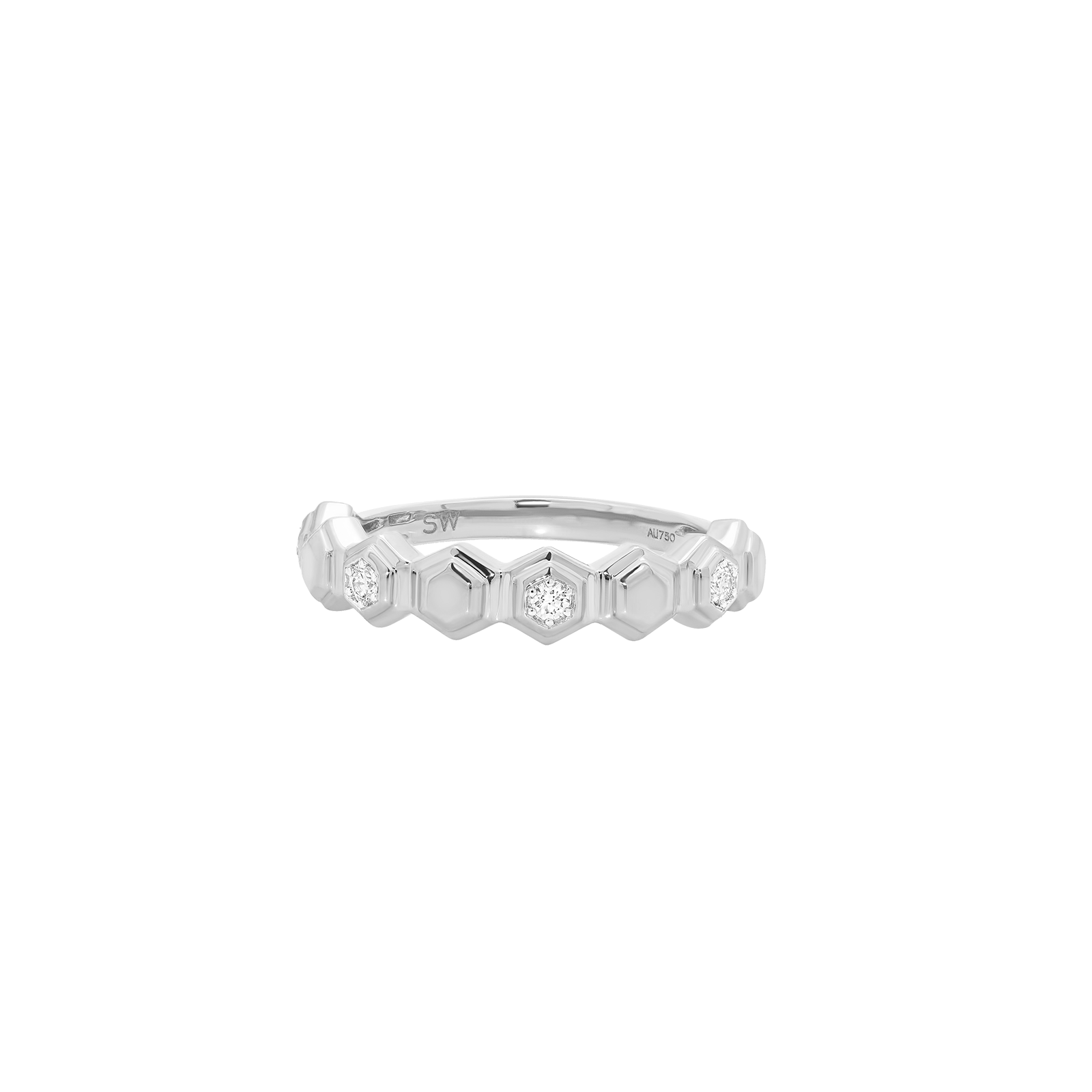 Honey Comb Gold & Diamond Partial Eternity Ring