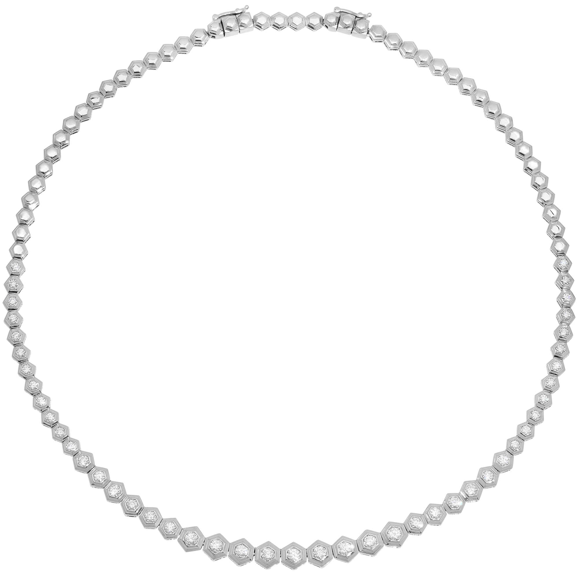 Honey Comb Gold & Diamond Partial Graduated Choker