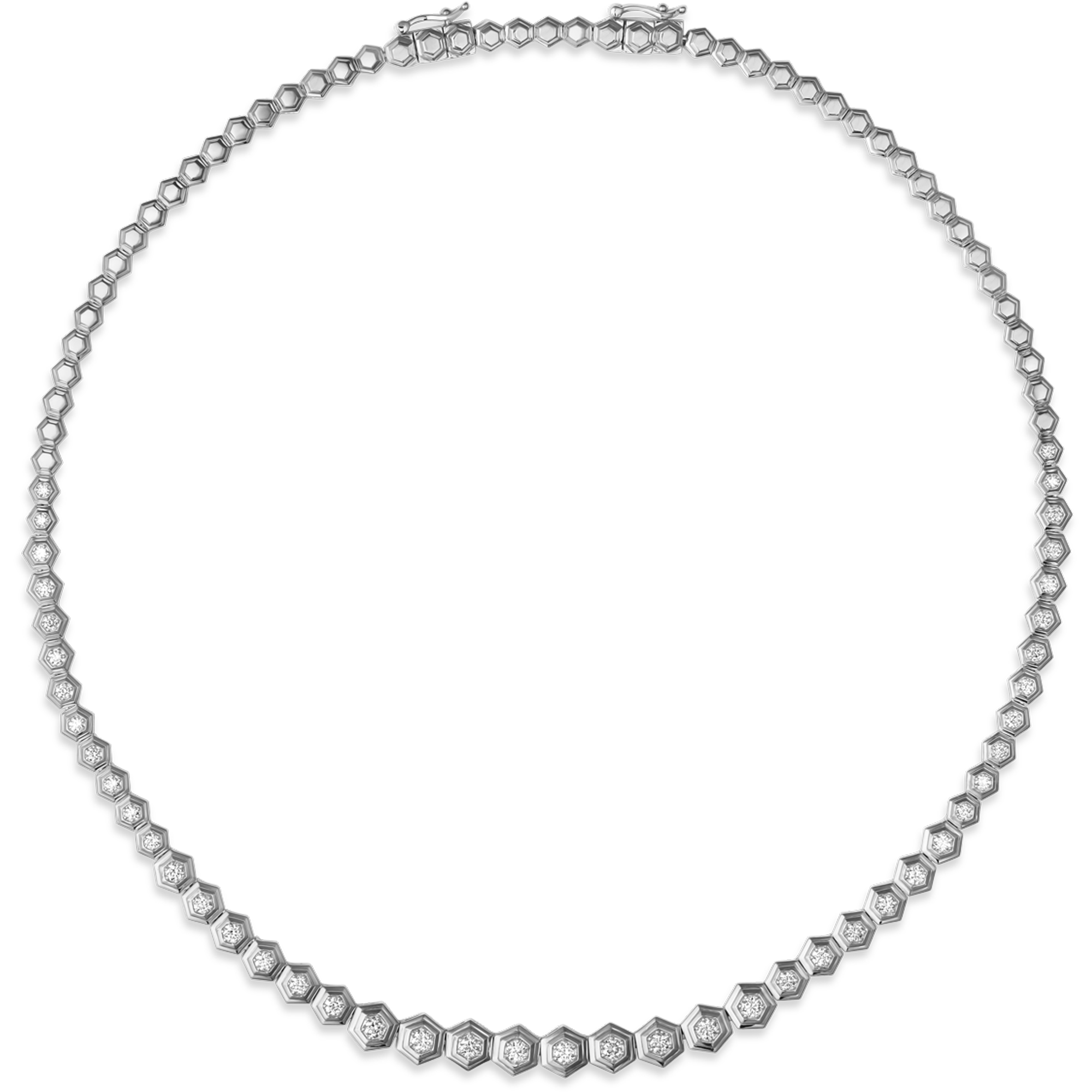 Honey Comb Gold & Diamond Partial Graduated Choker