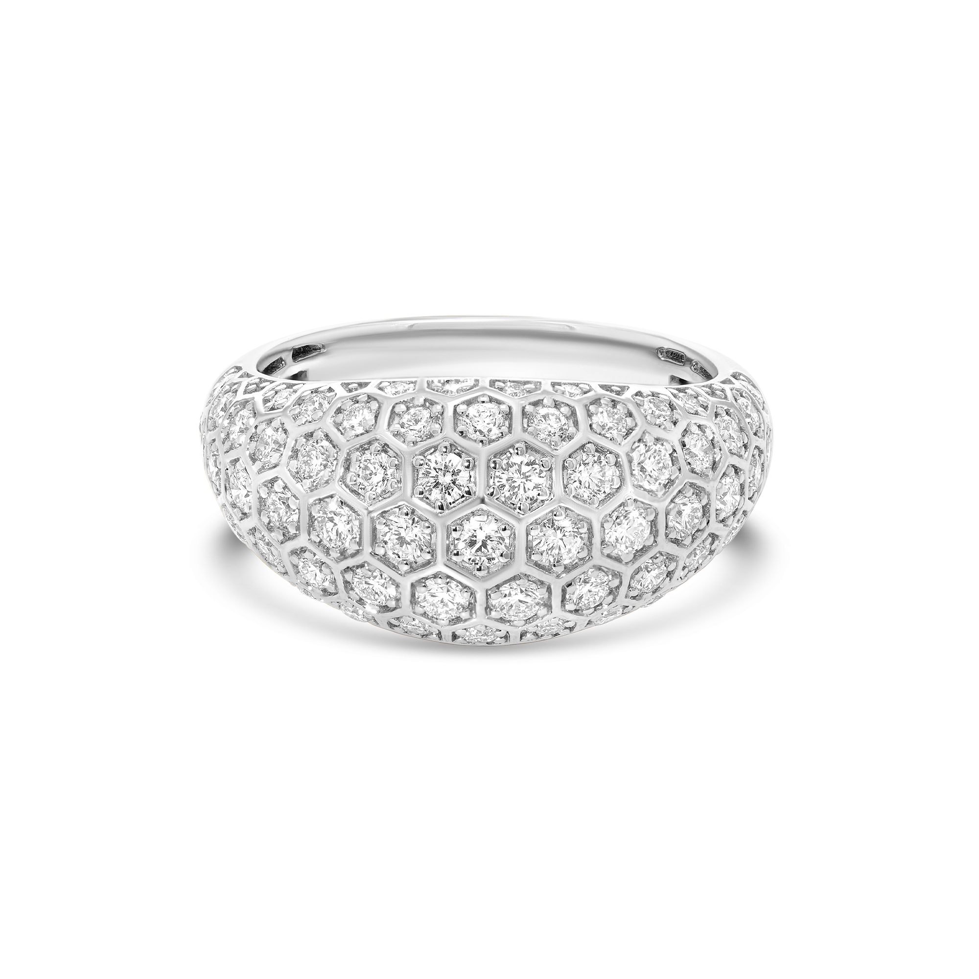 Honey Comb Gold & Diamond Pinky Signet Ring