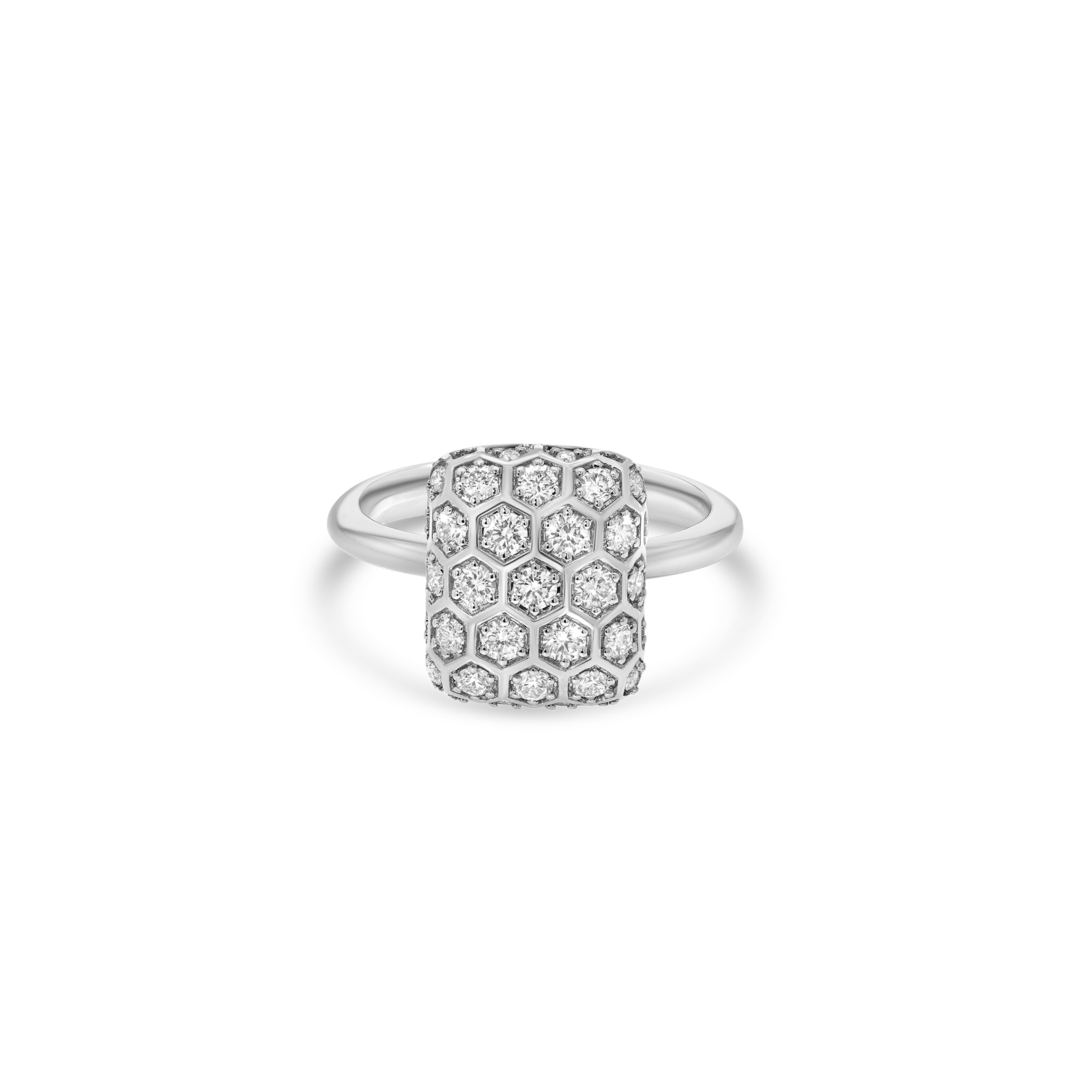 Honey Comb Gold & Diamond Square Ring