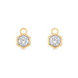 Honey Comb Gold and Diamond Earring Charms