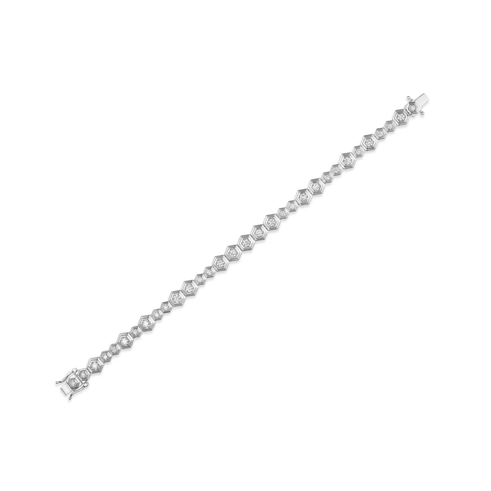 Honey Comb Gold & Diamond Full Bracelet