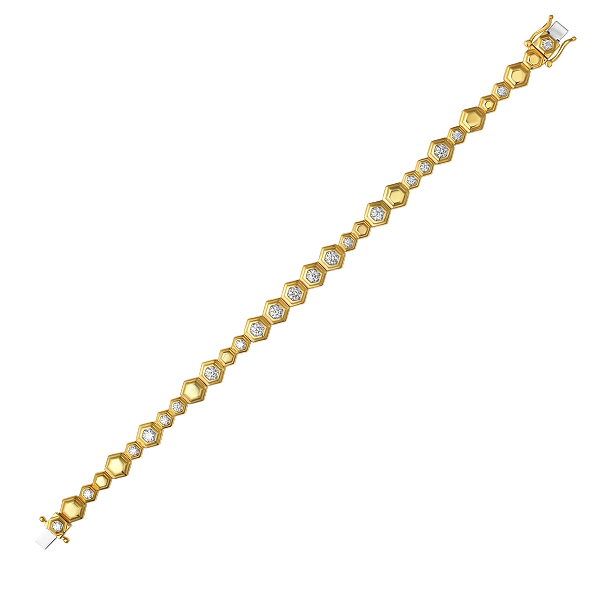 Honey Comb Gold & Diamond Partial Bracelet