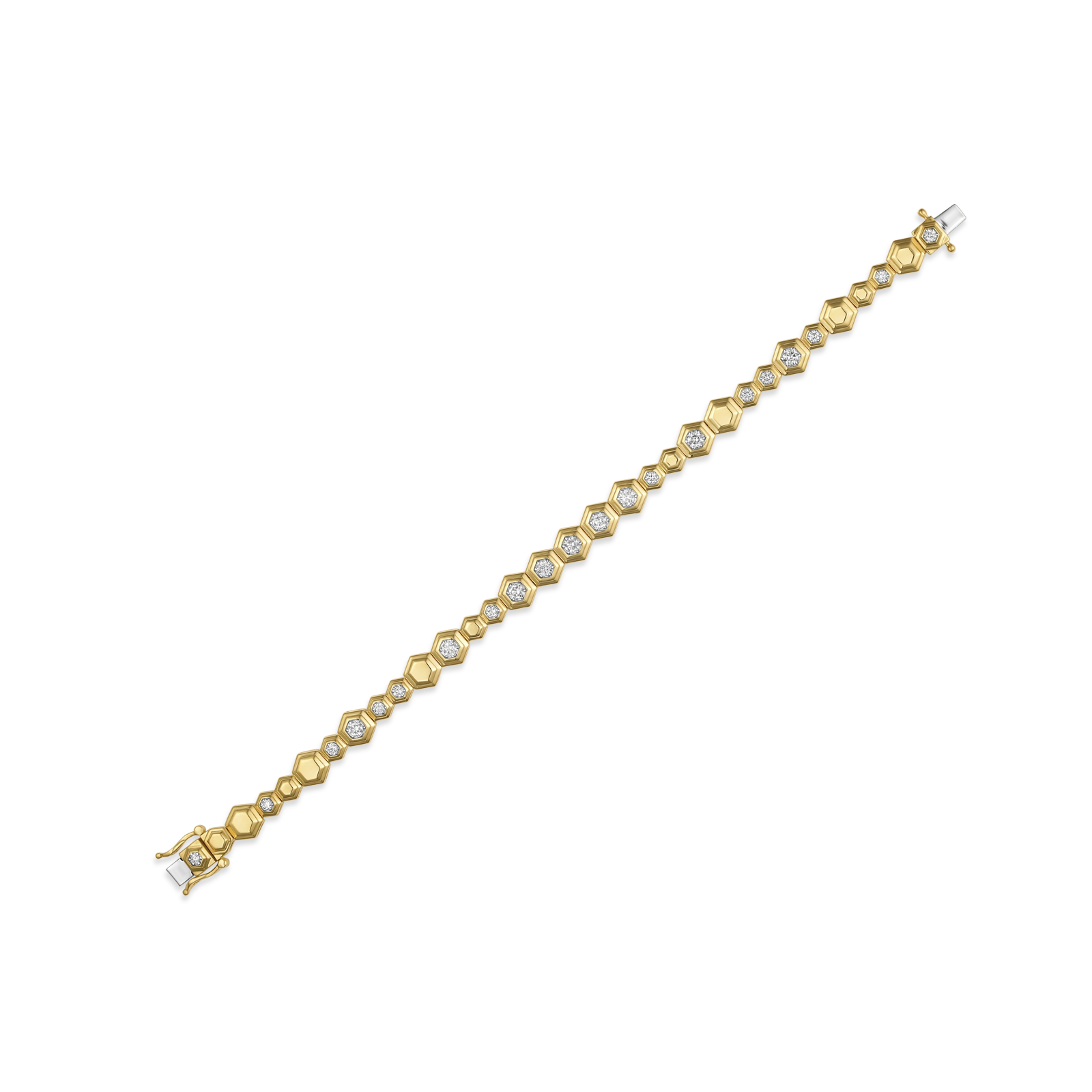 Honey Comb Gold & Diamond Partial Bracelet