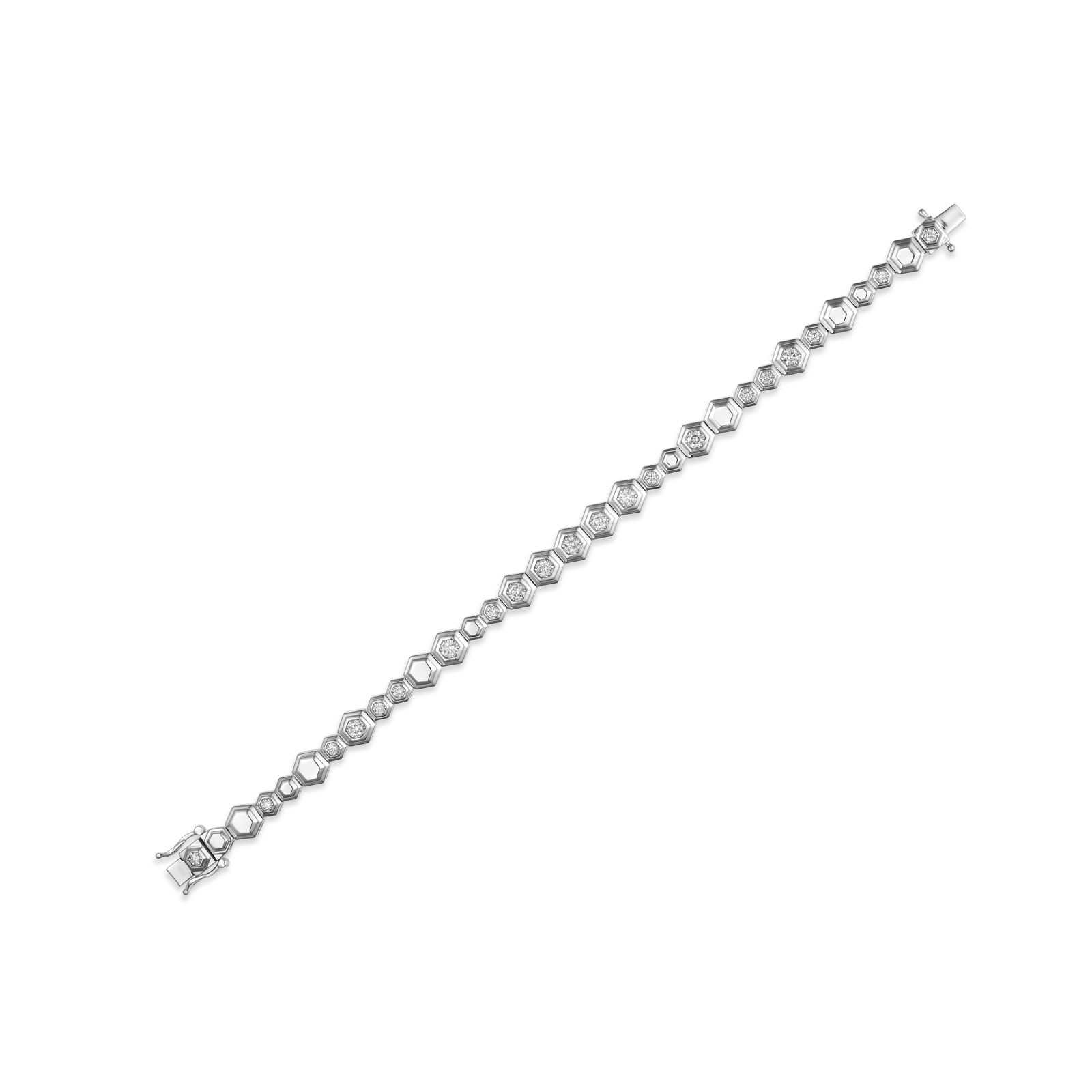 Honey Comb Gold & Diamond Partial Bracelet