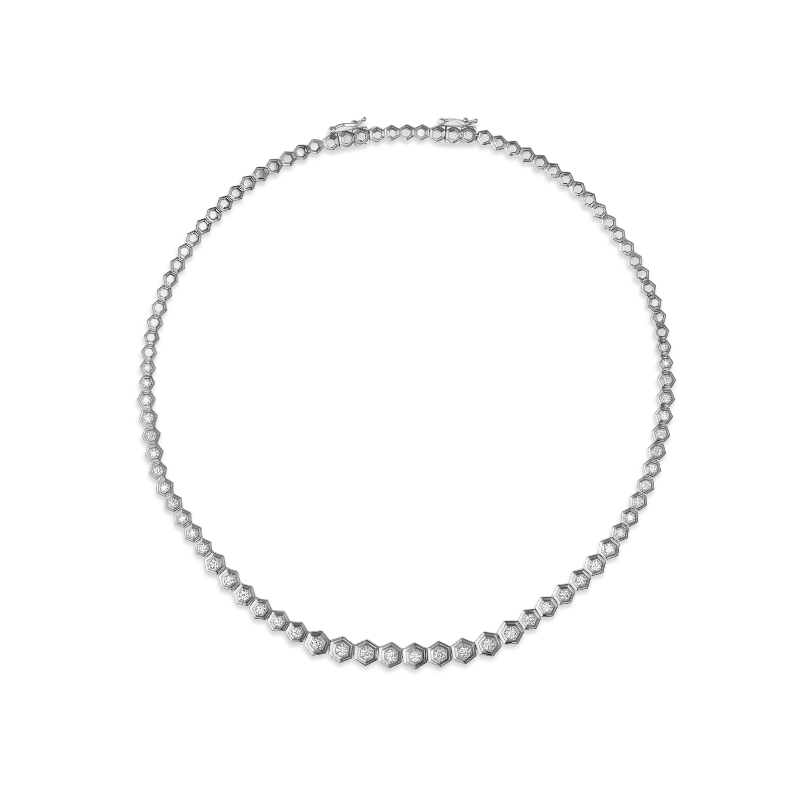 Honey Comb Gold & Diamond Partial Graduated Choker