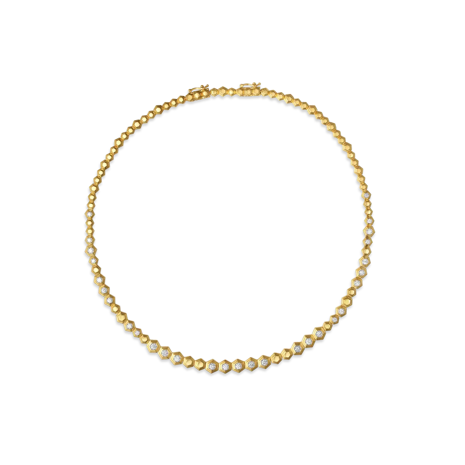 Honey Comb Gold & Diamond Partial Random Choker