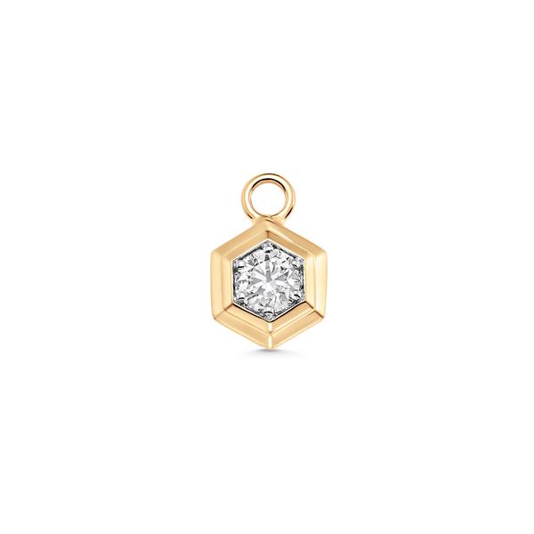 Honey Comb Gold and Diamond Pendant Charm