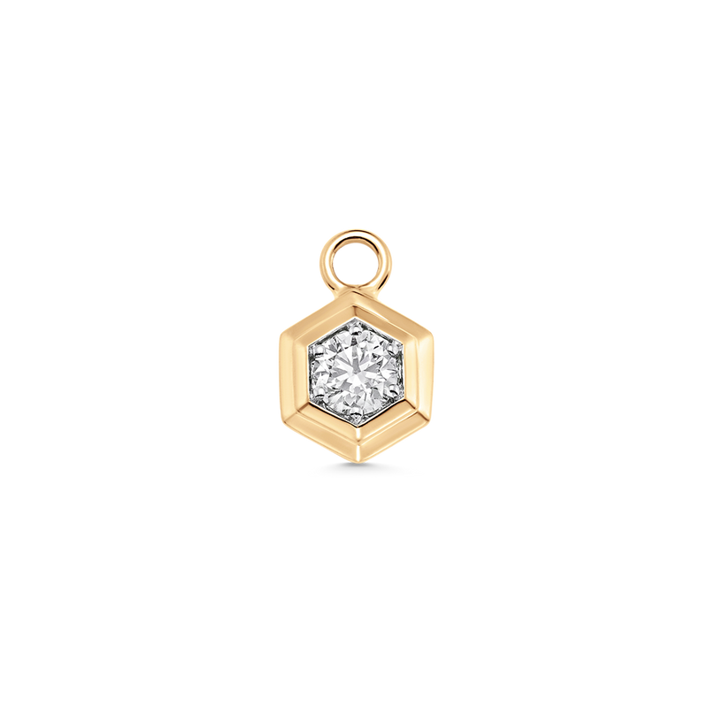 Honey Comb Gold and Diamond Pendant Charm