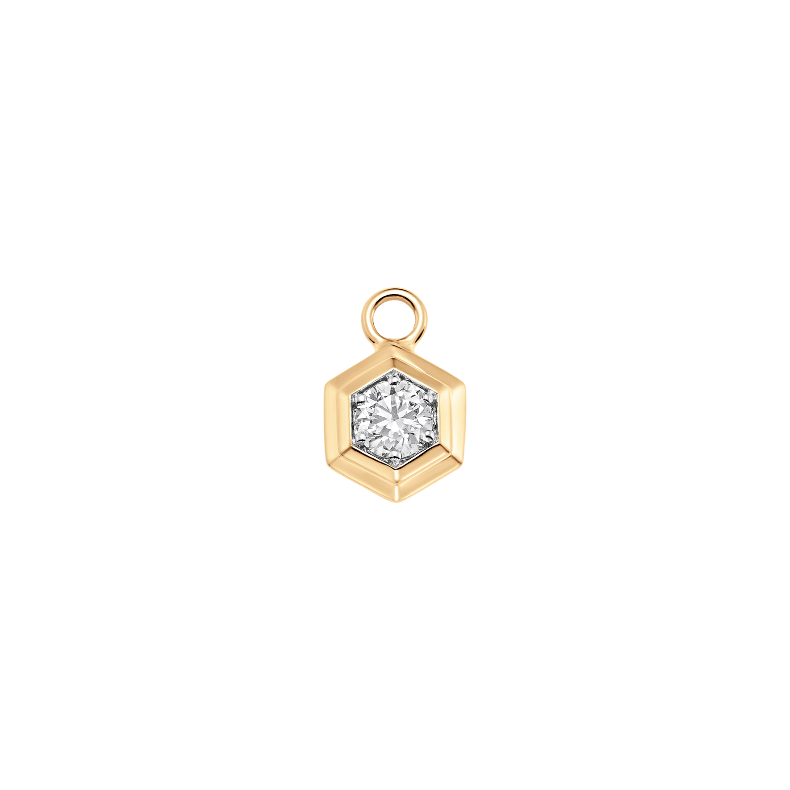 Honey Comb Gold and Diamond Pendant Charm