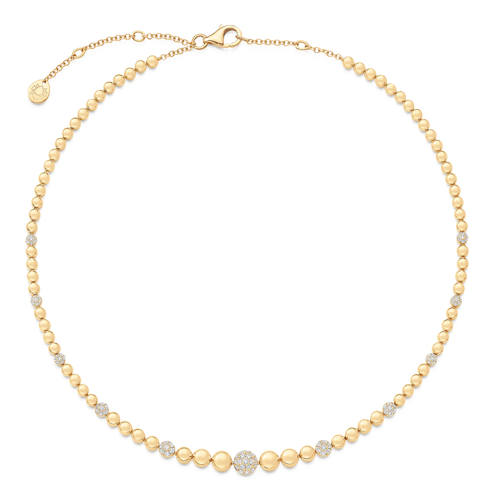 Isadora Cali White Diamond Pave Beaded Choker