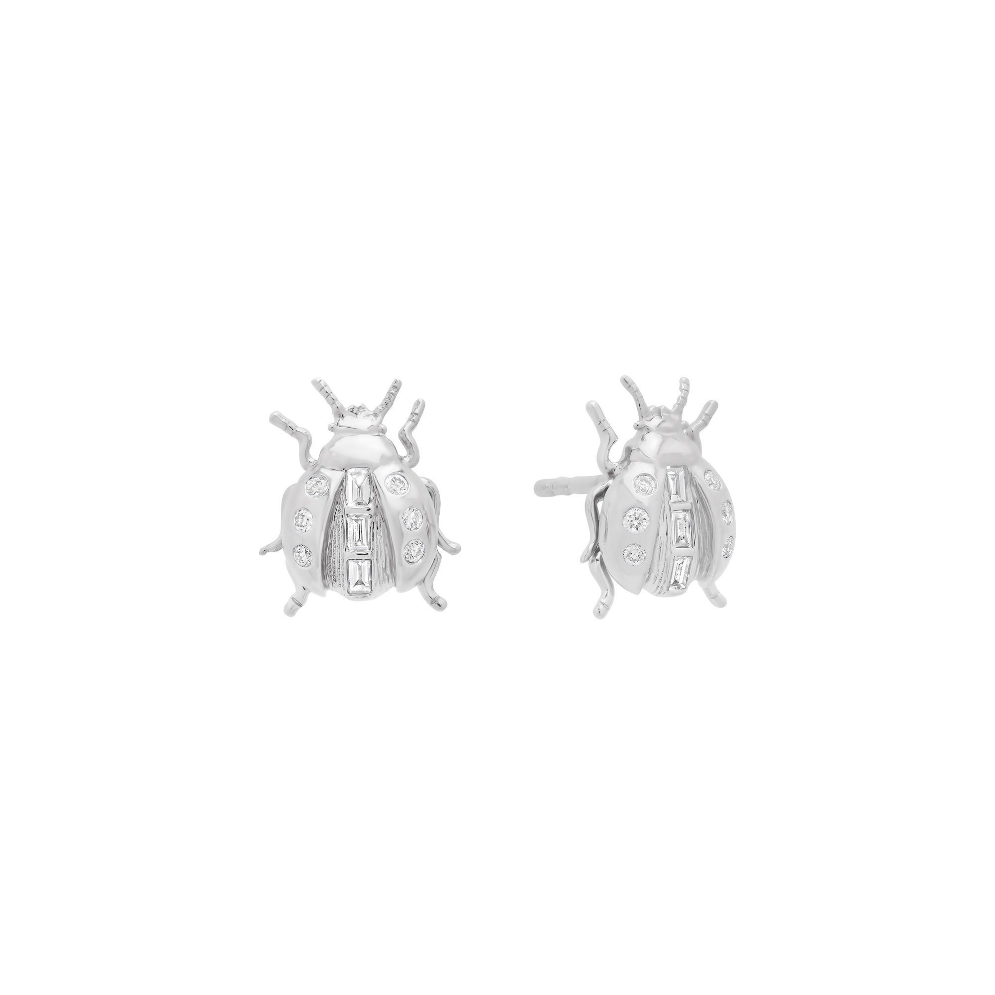 Lady Bug Gold & Diamond Stud Earrings