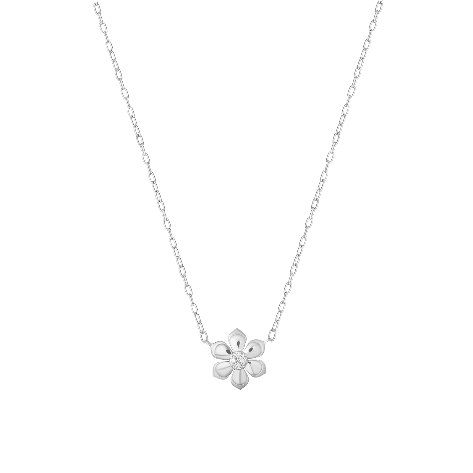 Lierre Pear Diamond Petite Flower Necklace