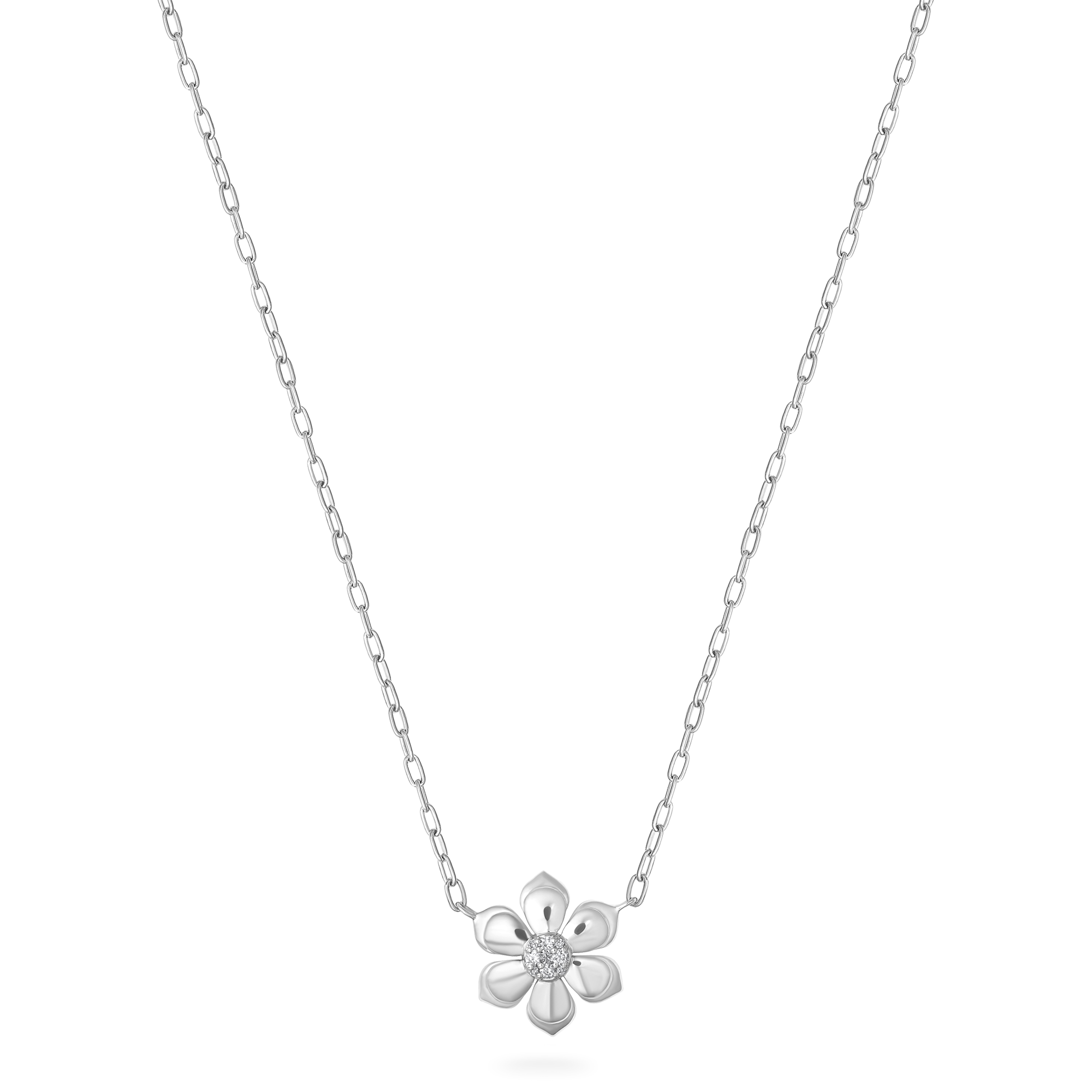 Lierre Pear Diamond Petite Flower Necklace