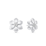 Lierre Gold and Diamond Pear Flower Petite Solid Studs