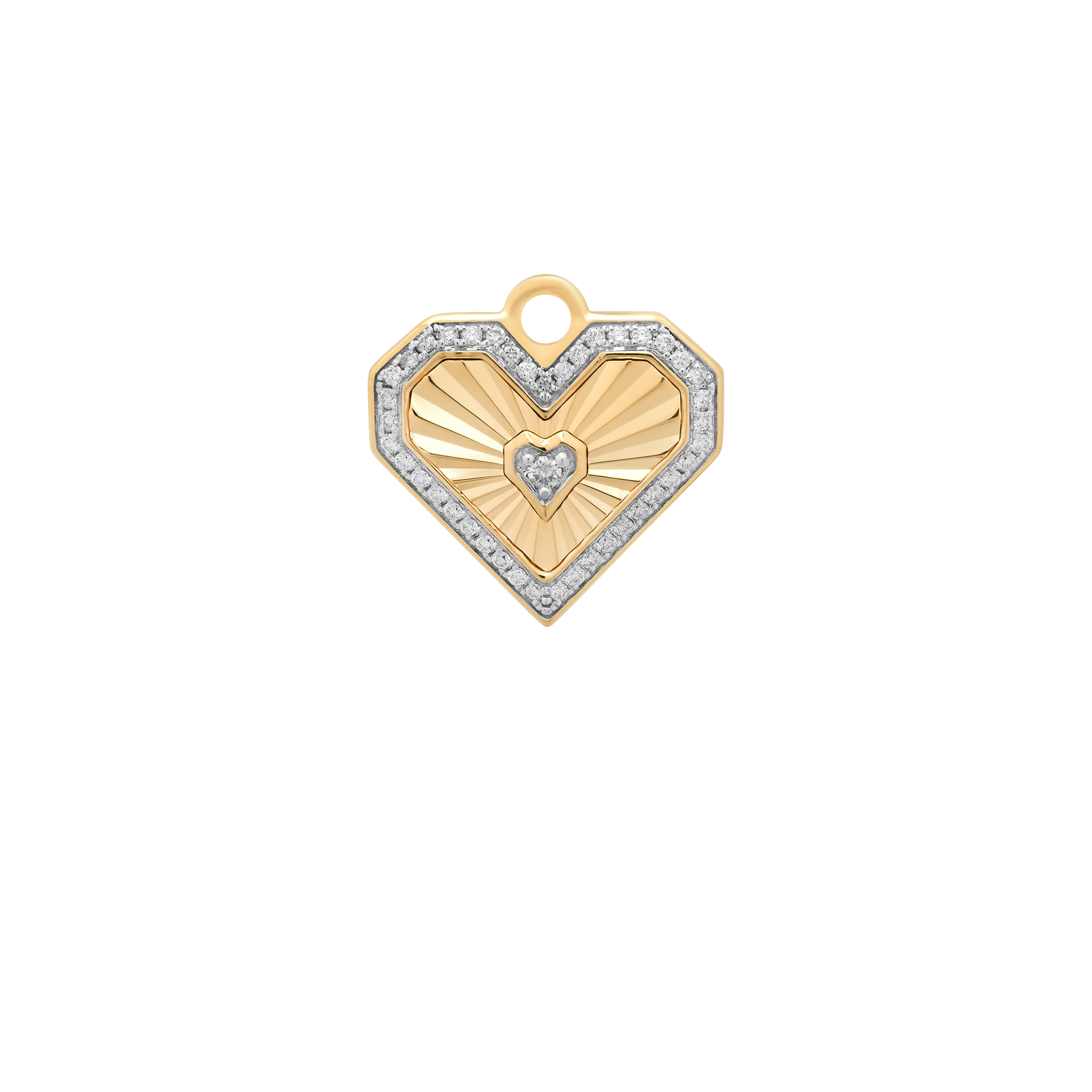 Nantucket Gold & Diamond Heart in Heart Charm