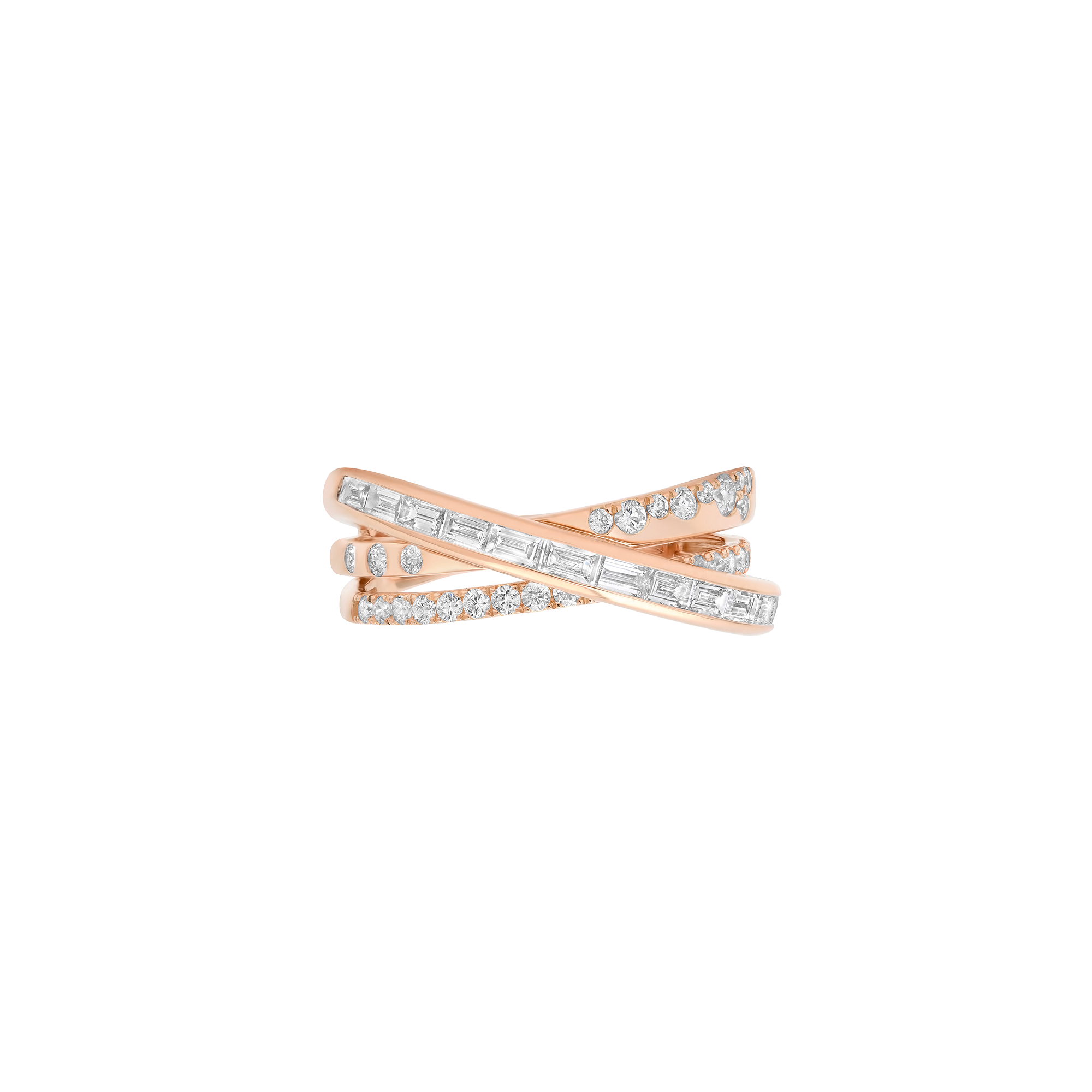 Papua Gold & Diamond Triple Crossover Ring