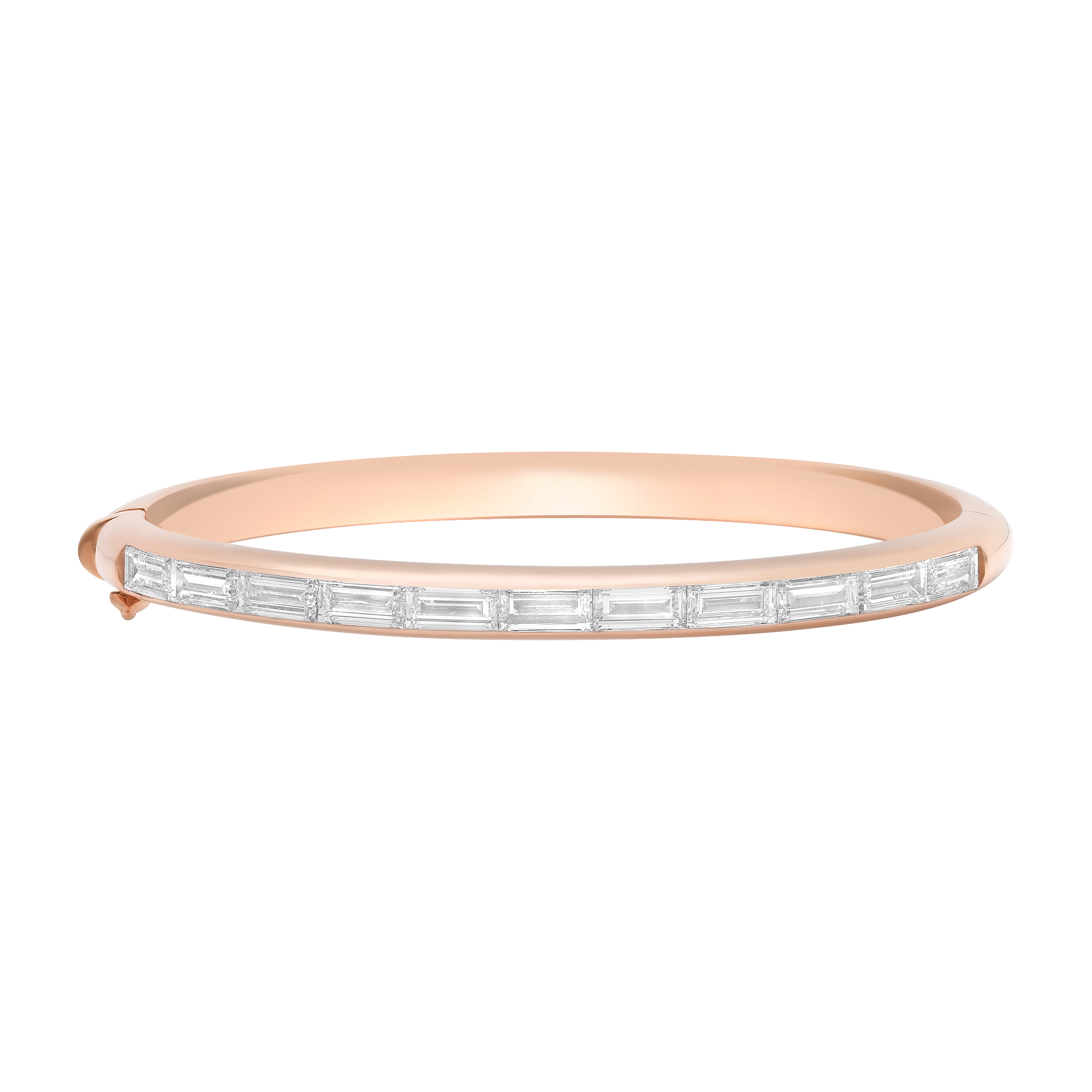 Papua Gold  White Diamond Baguette Bangle