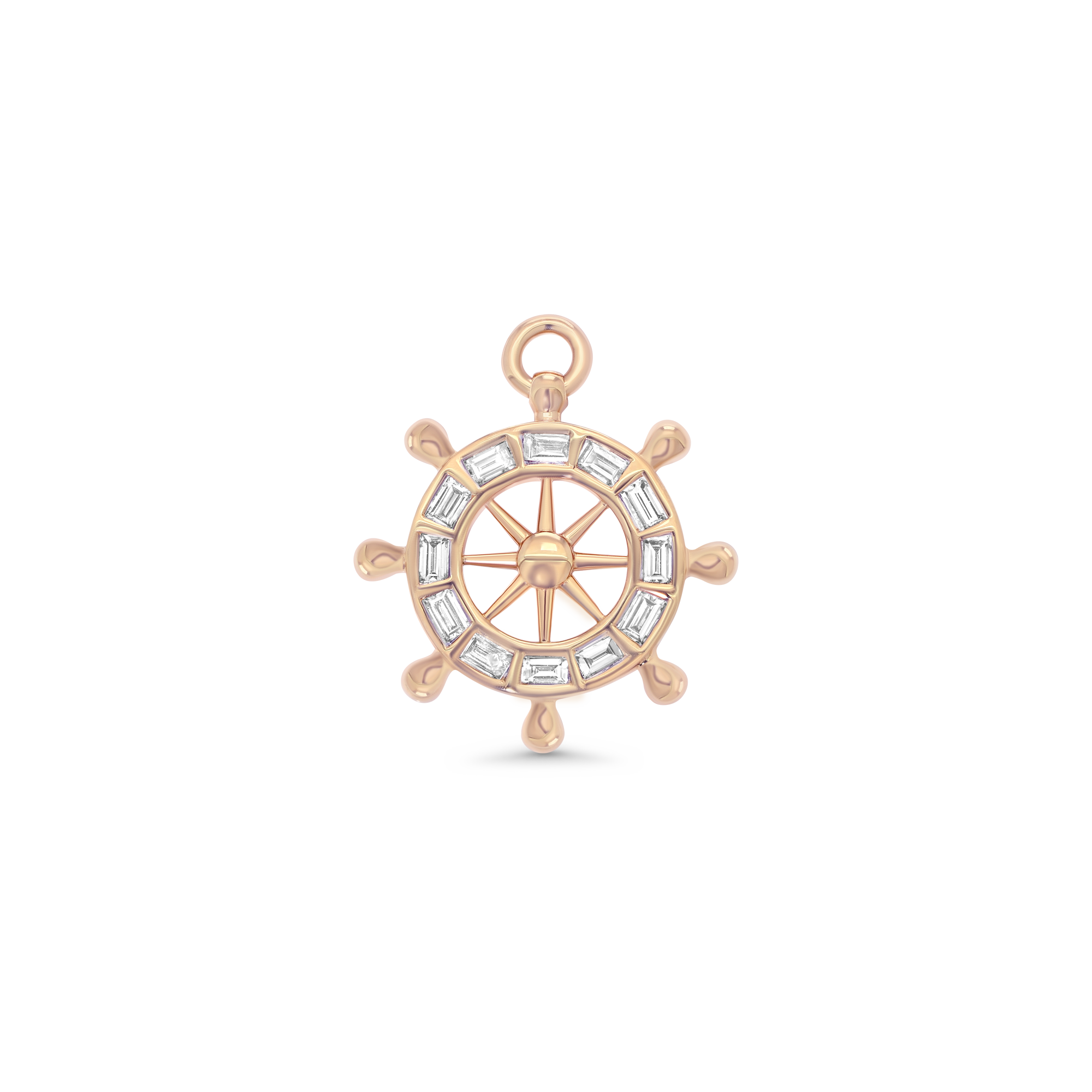 Papua Gold & Diamond Captains Wheel Charm