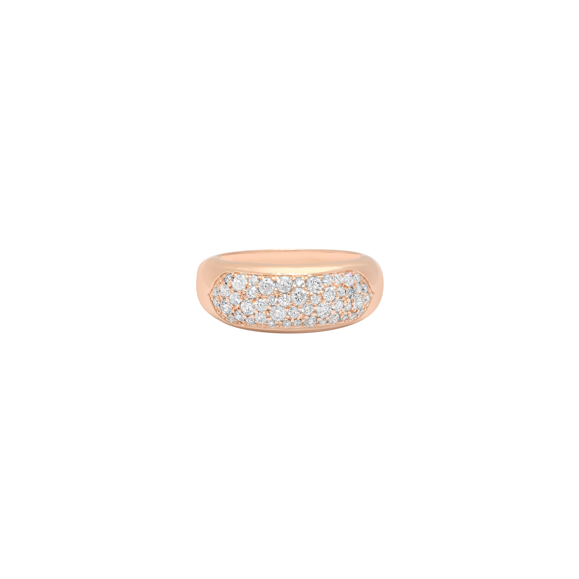 Papua Gold White Diamond Gypsy Pinky Ring