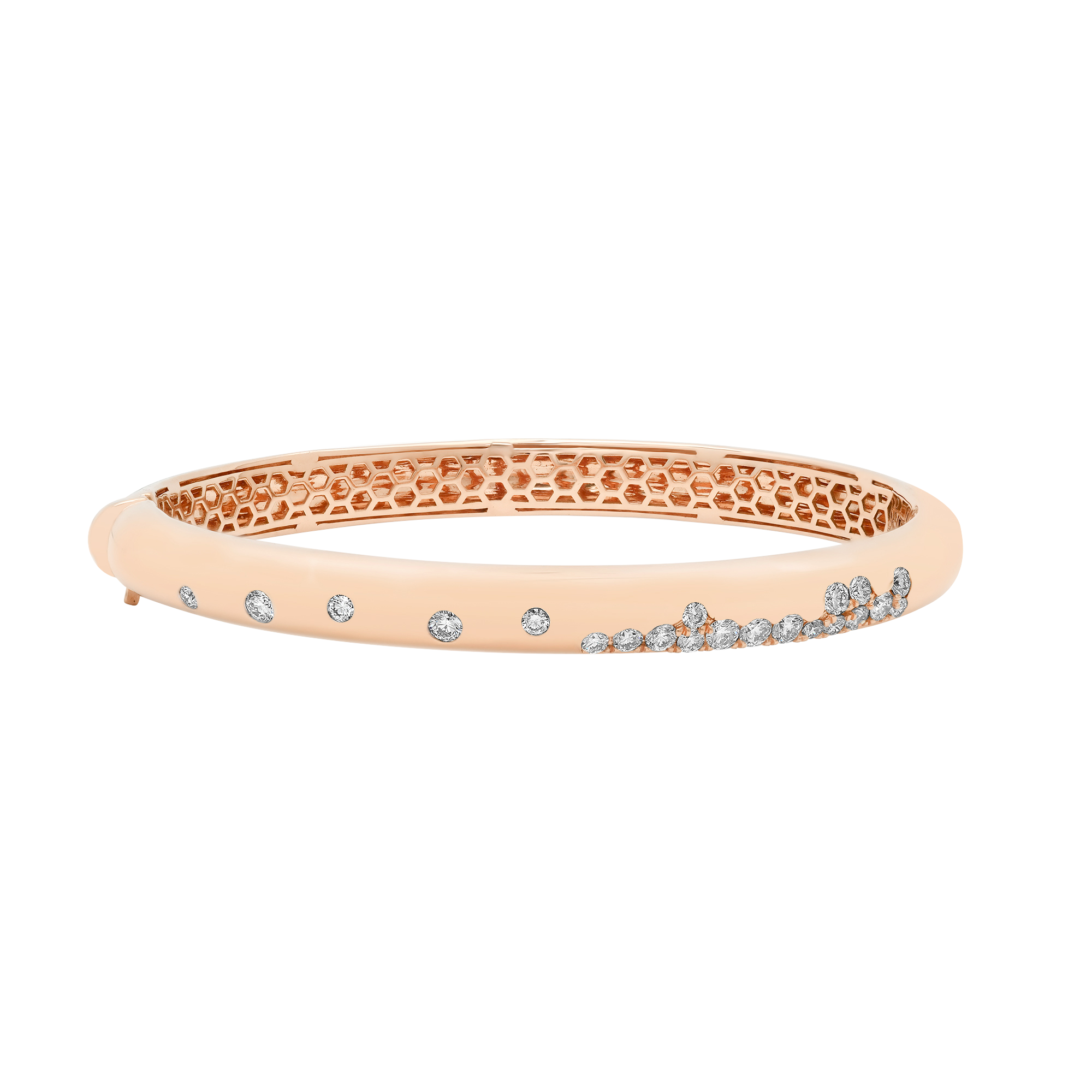 Papua Gold & Diamond Pave Thin Bangle