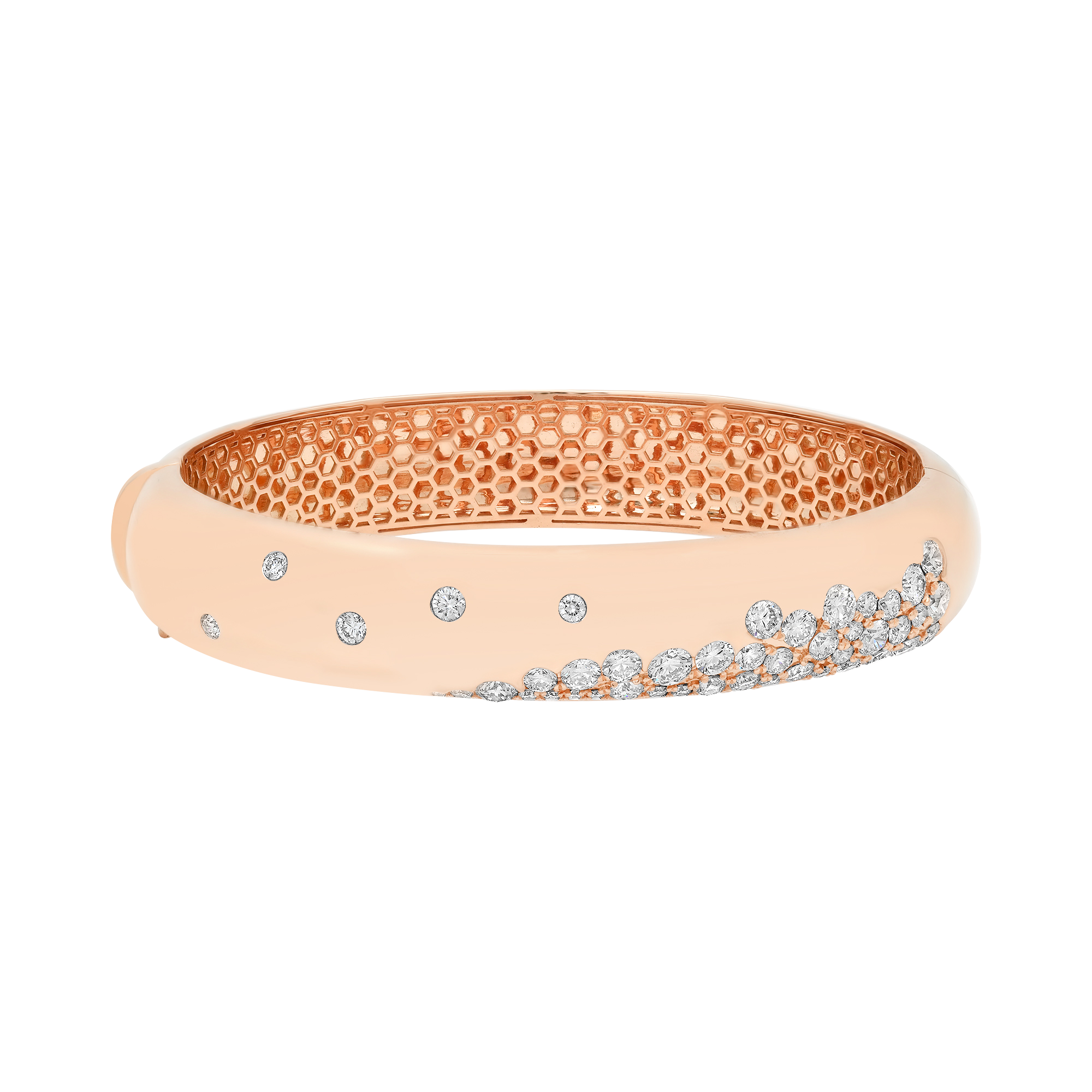 Papua Gold & Diamond Pave Thick Bangle