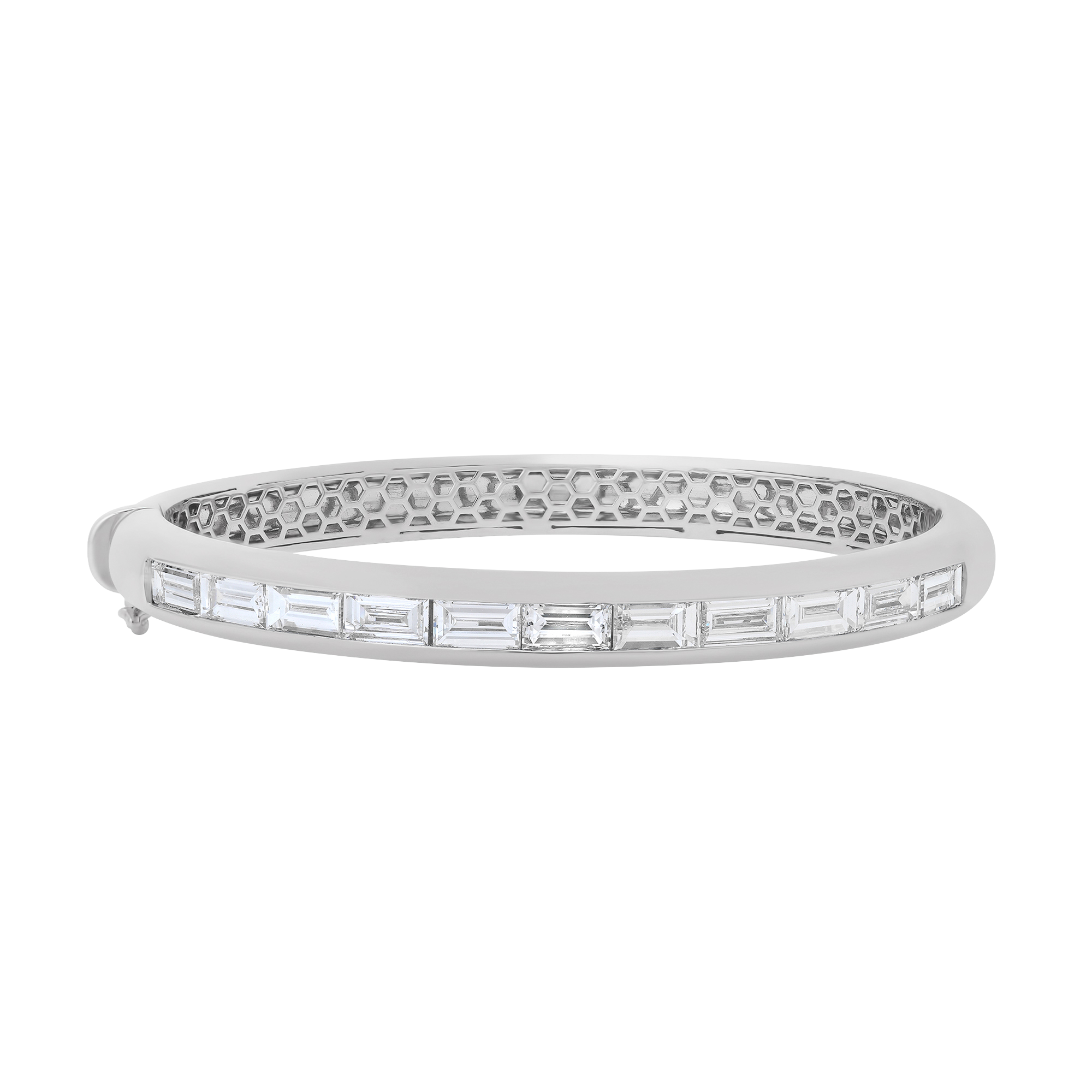 Papua Gold & Baguette Diamond Thick Bangle