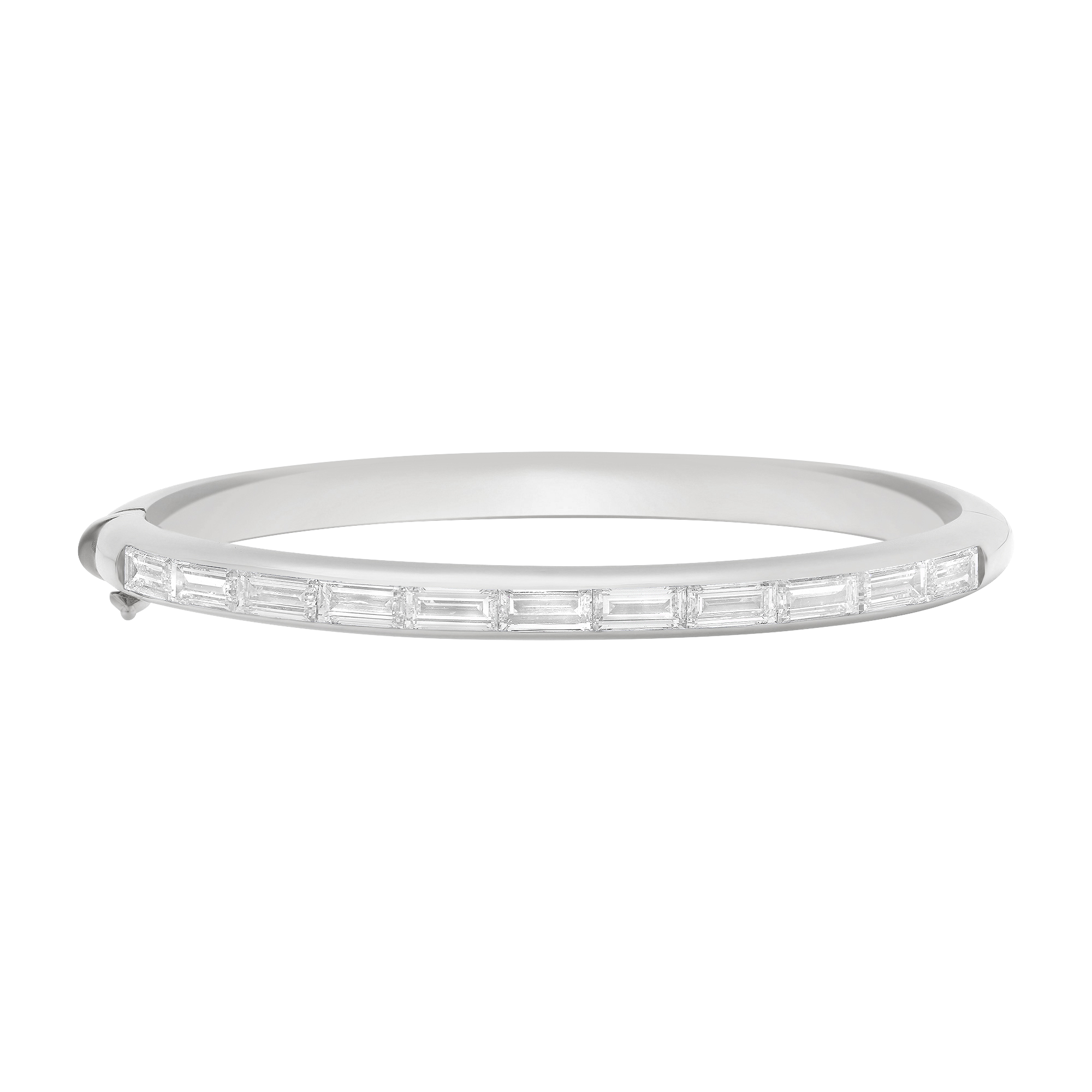 Papua Gold  White Diamond Baguette Bangle