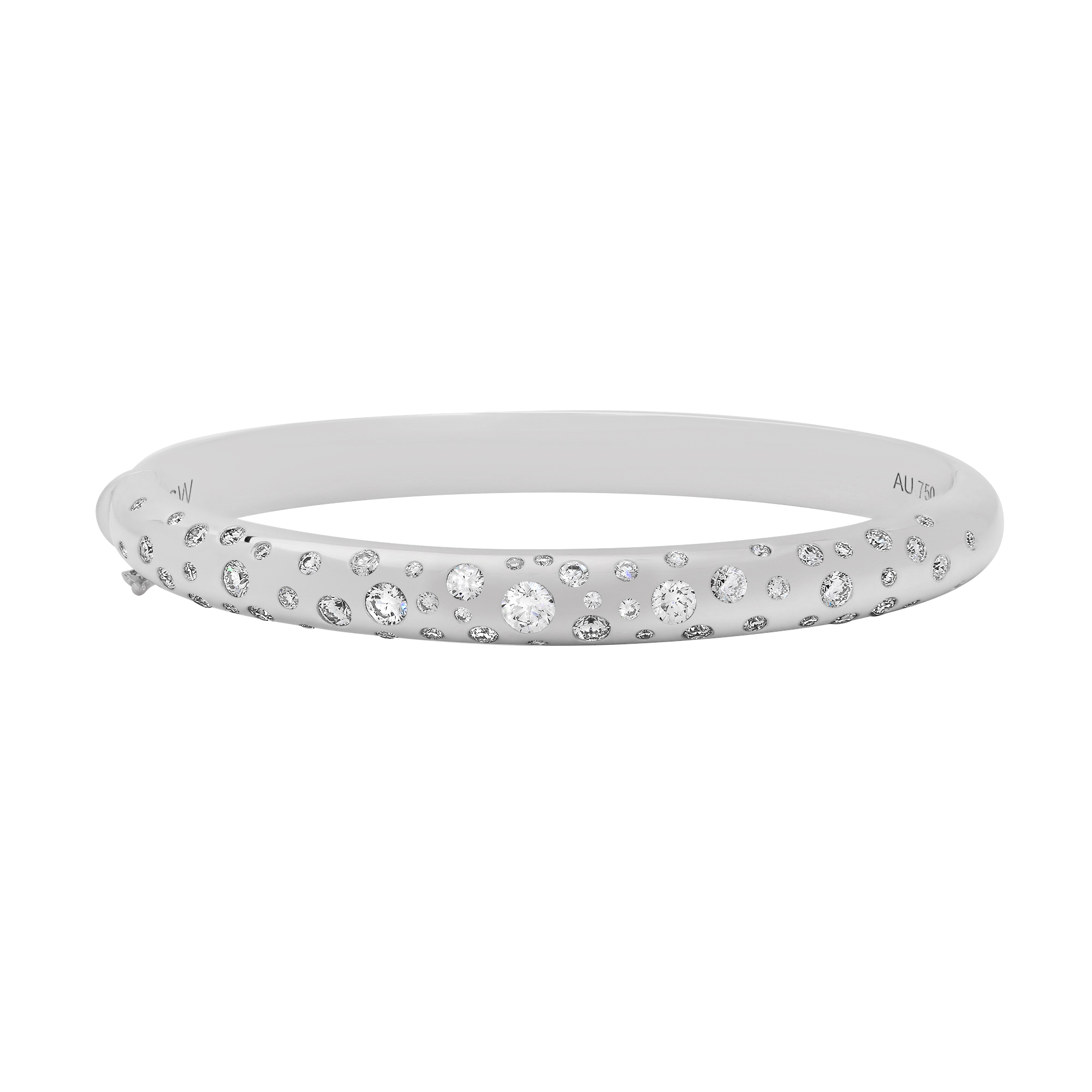 Papua Gold White Diamond Bubble Bangle