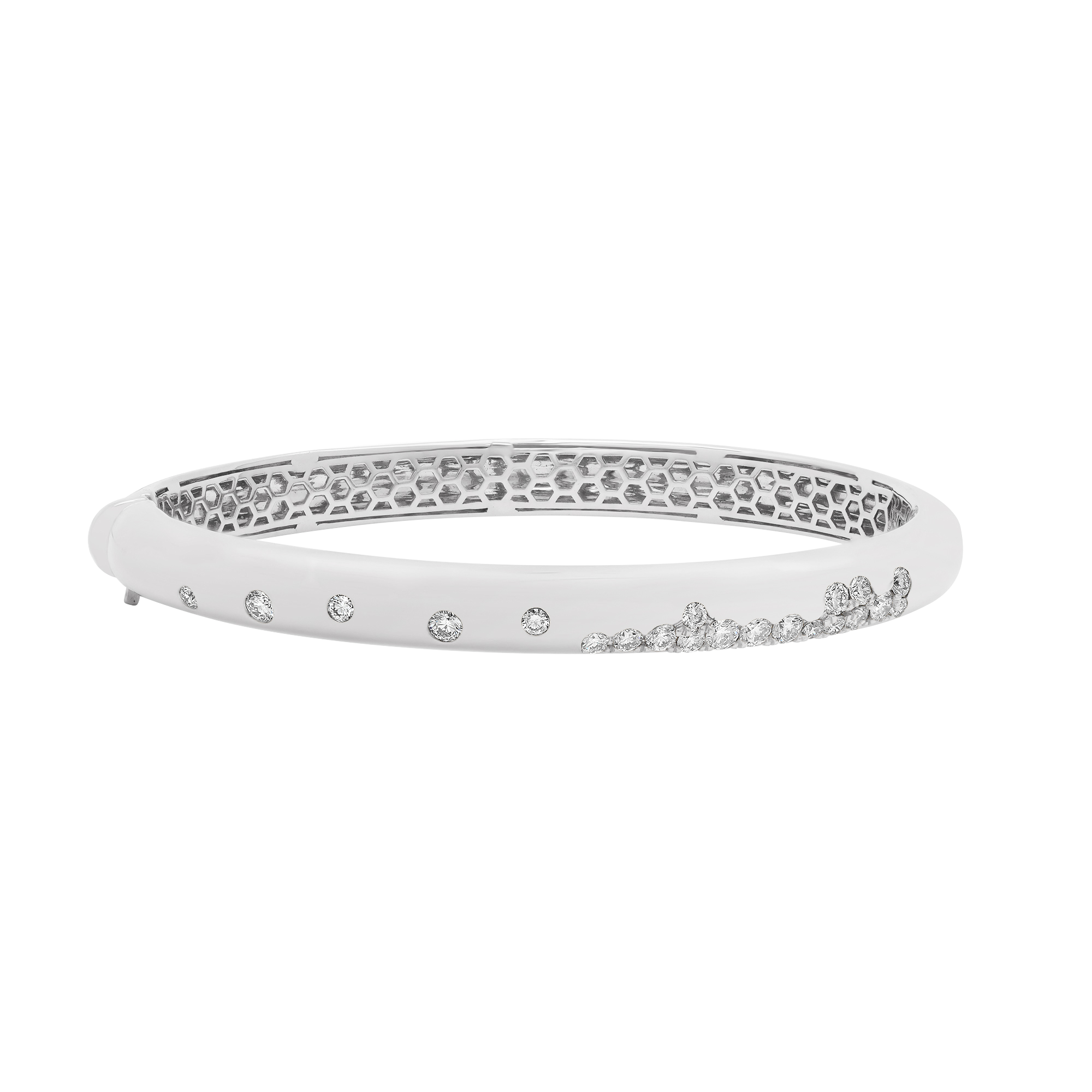 Papua Gold & Diamond Pave Thin Bangle