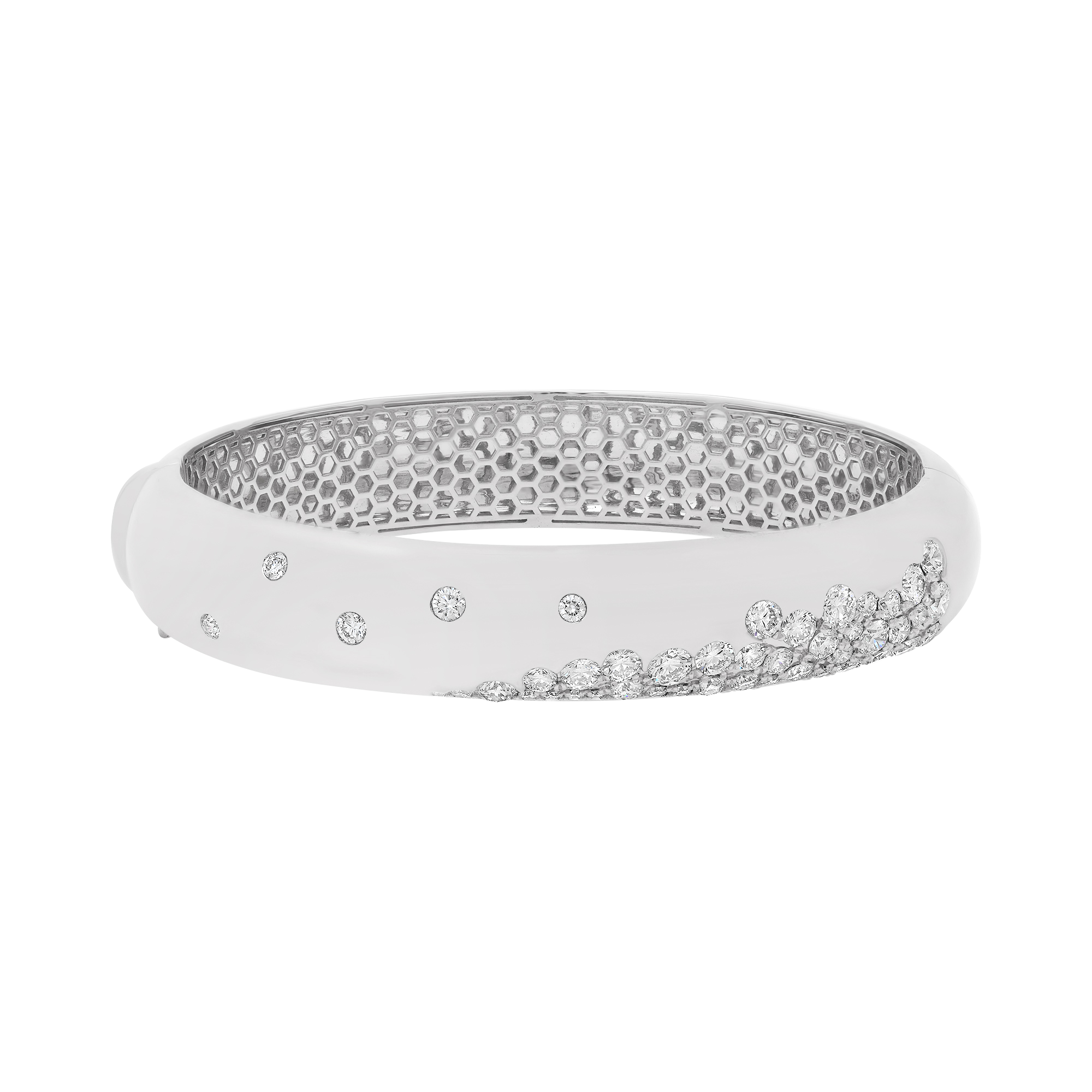 Papua Gold & Diamond Pave Thick Bangle