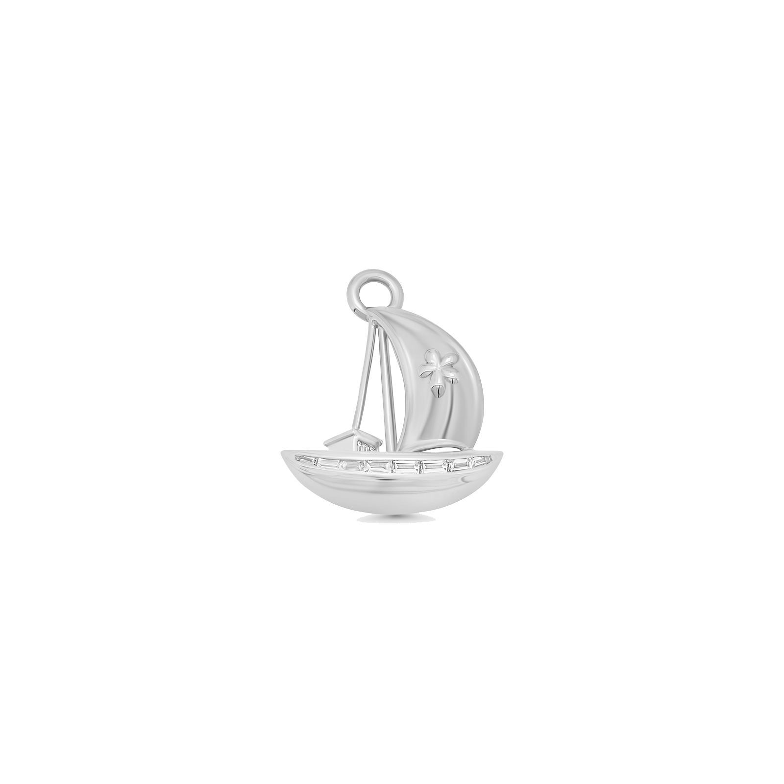 Papua Gold & Diamond Sailboat Charm