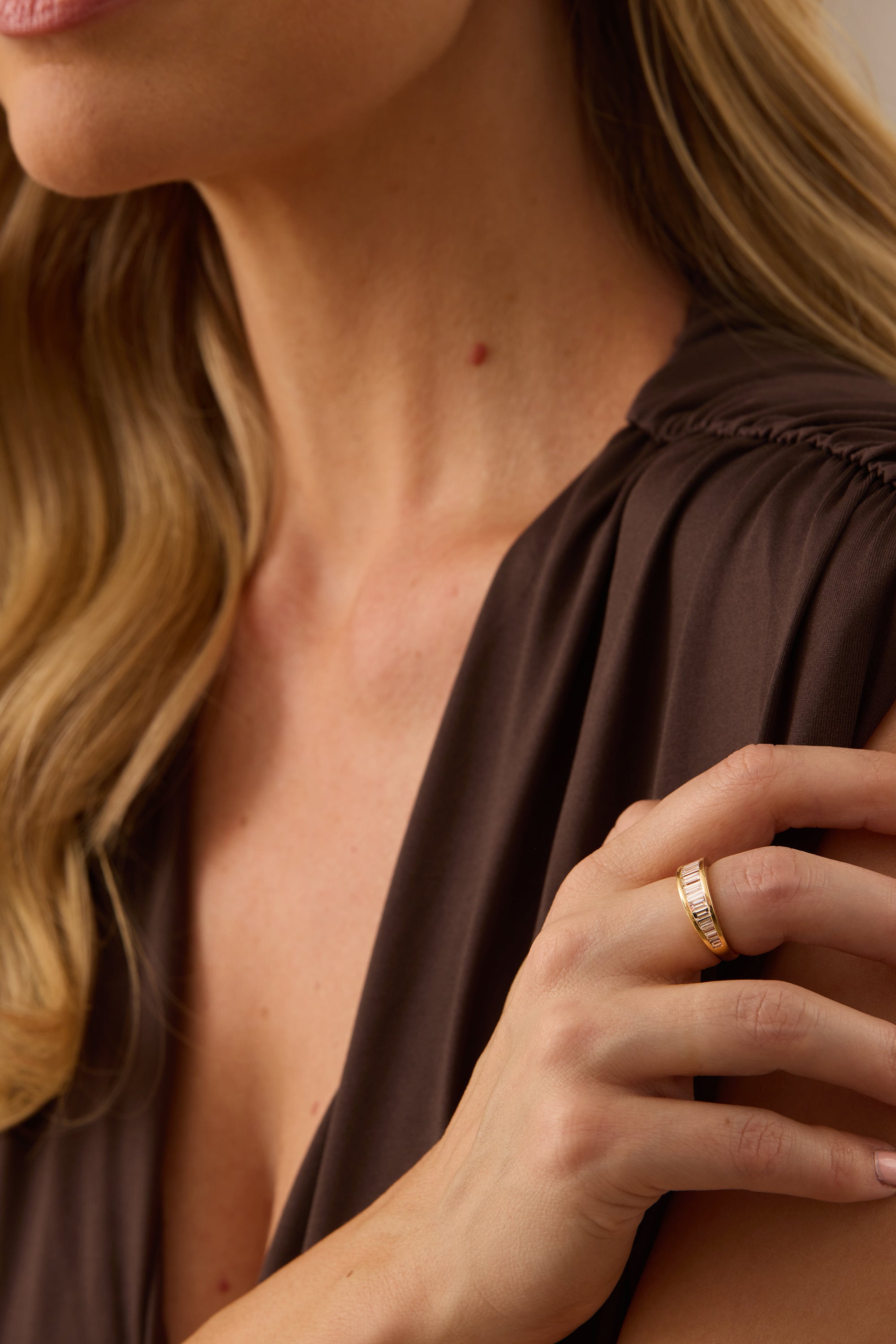 Papua Gold & Baguette Diamond Prism Ring